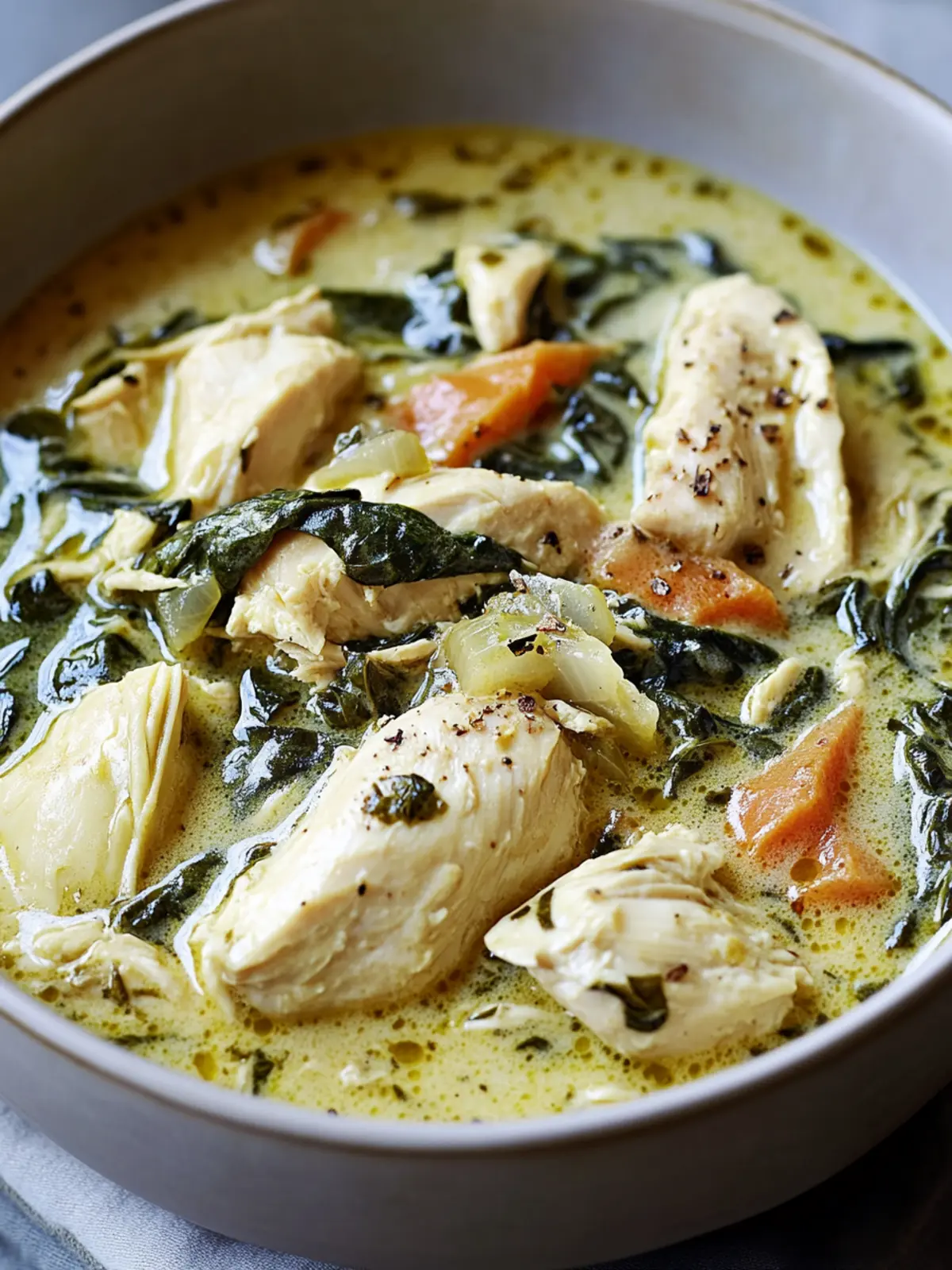 Creamy Spinach-Artichoke Chicken Stew Your Family Will Devour 4 Creamy Spinach-Artichoke Chicken Stew