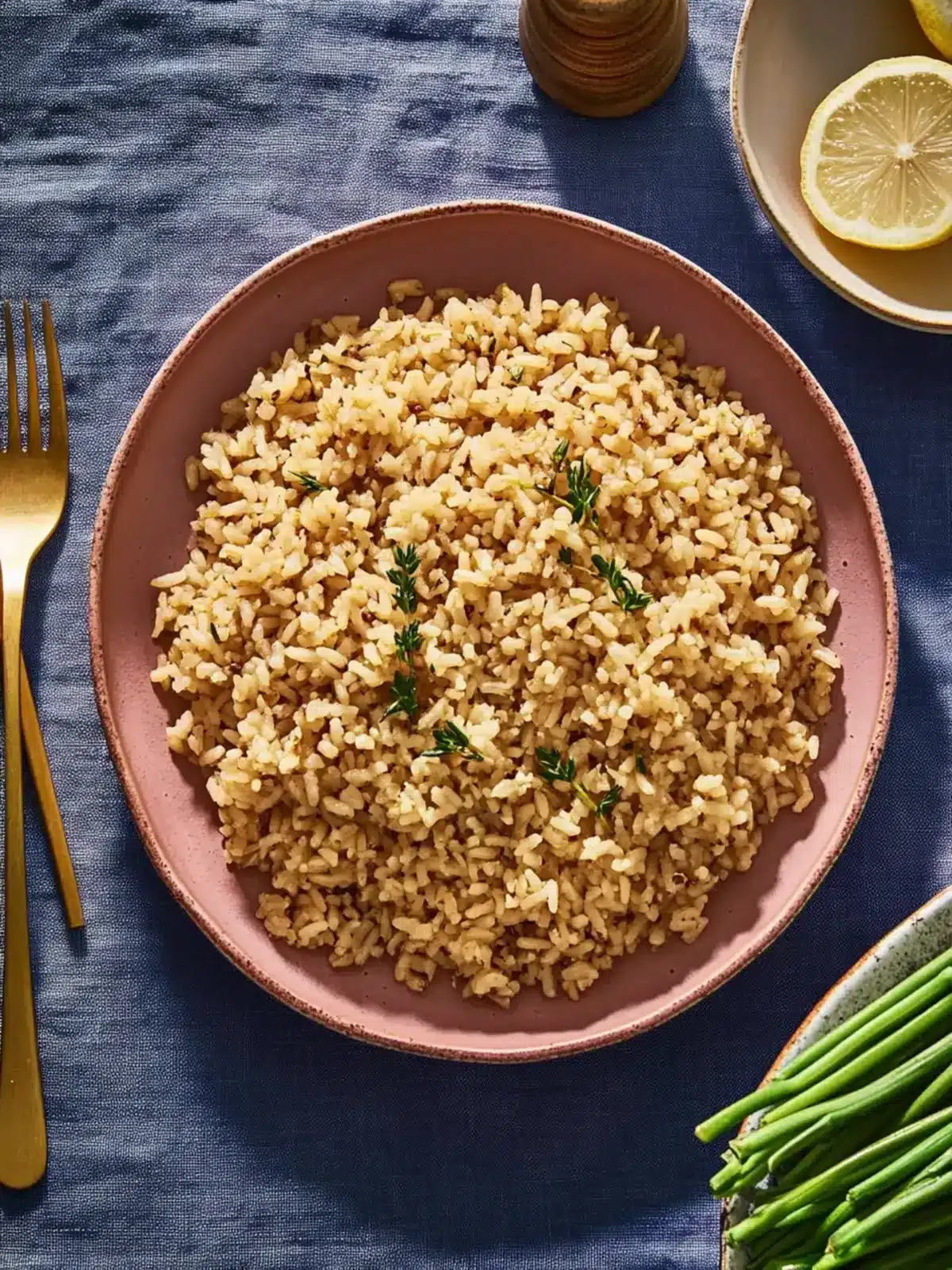 Savory Lemon Brown Rice with Garlic and Thyme Delight 5 Lemon Brown Rice with Garlic and Thyme