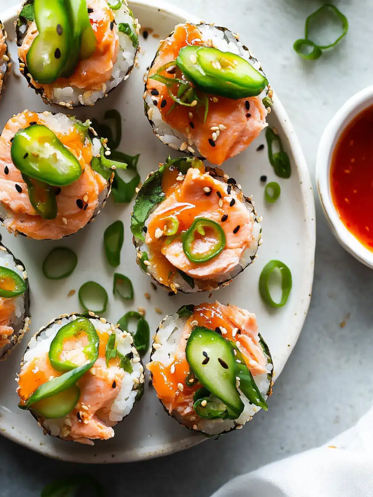 Zesty Spicy Salmon Sushi Cups Perfect for Your Next Snack Attack 5 Spicy Salmon Sushi Cups