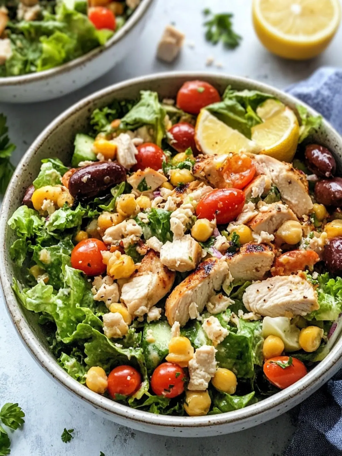 Chopped Mediterranean Salad With Chicken: Fresh & Flavorful! 2 Chopped Mediterranean Salad With Chicken