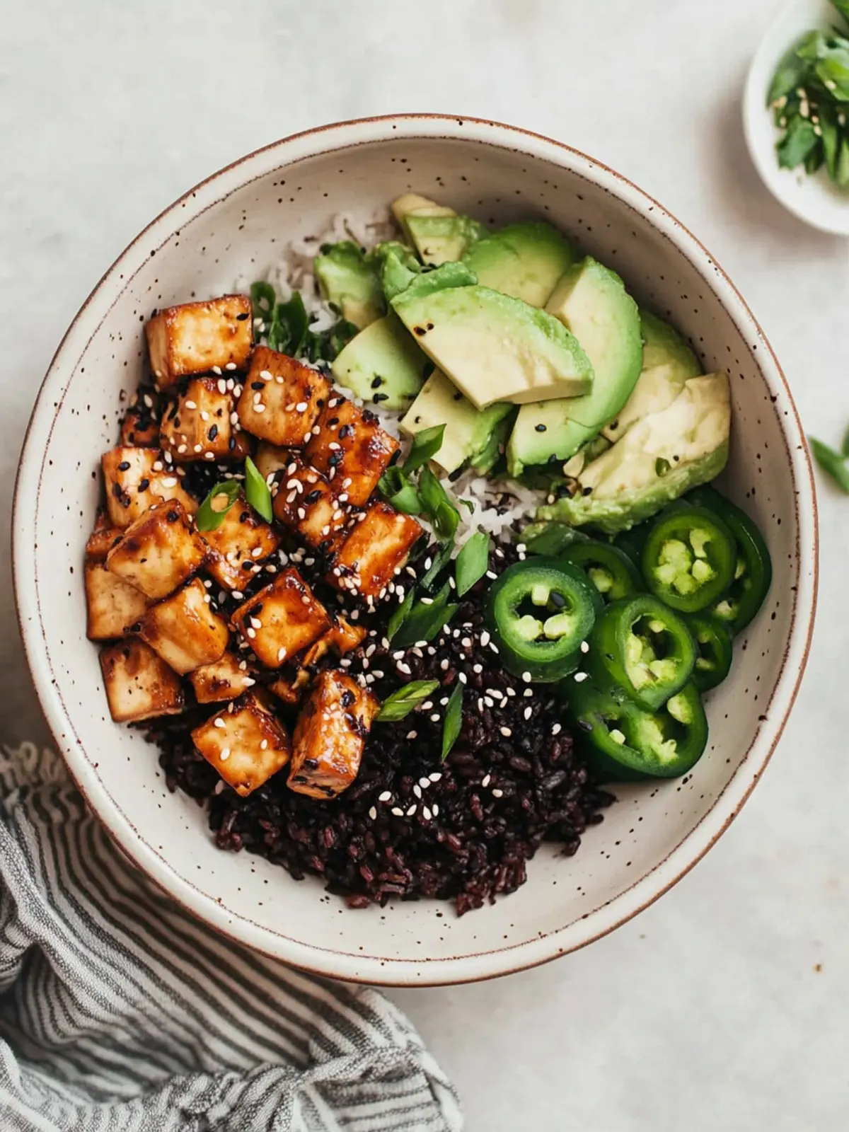 Crispy Tofu Black Rice Bowl: A Flavorful Vegan Delight 2 Crispy Tofu Black Rice Bowl