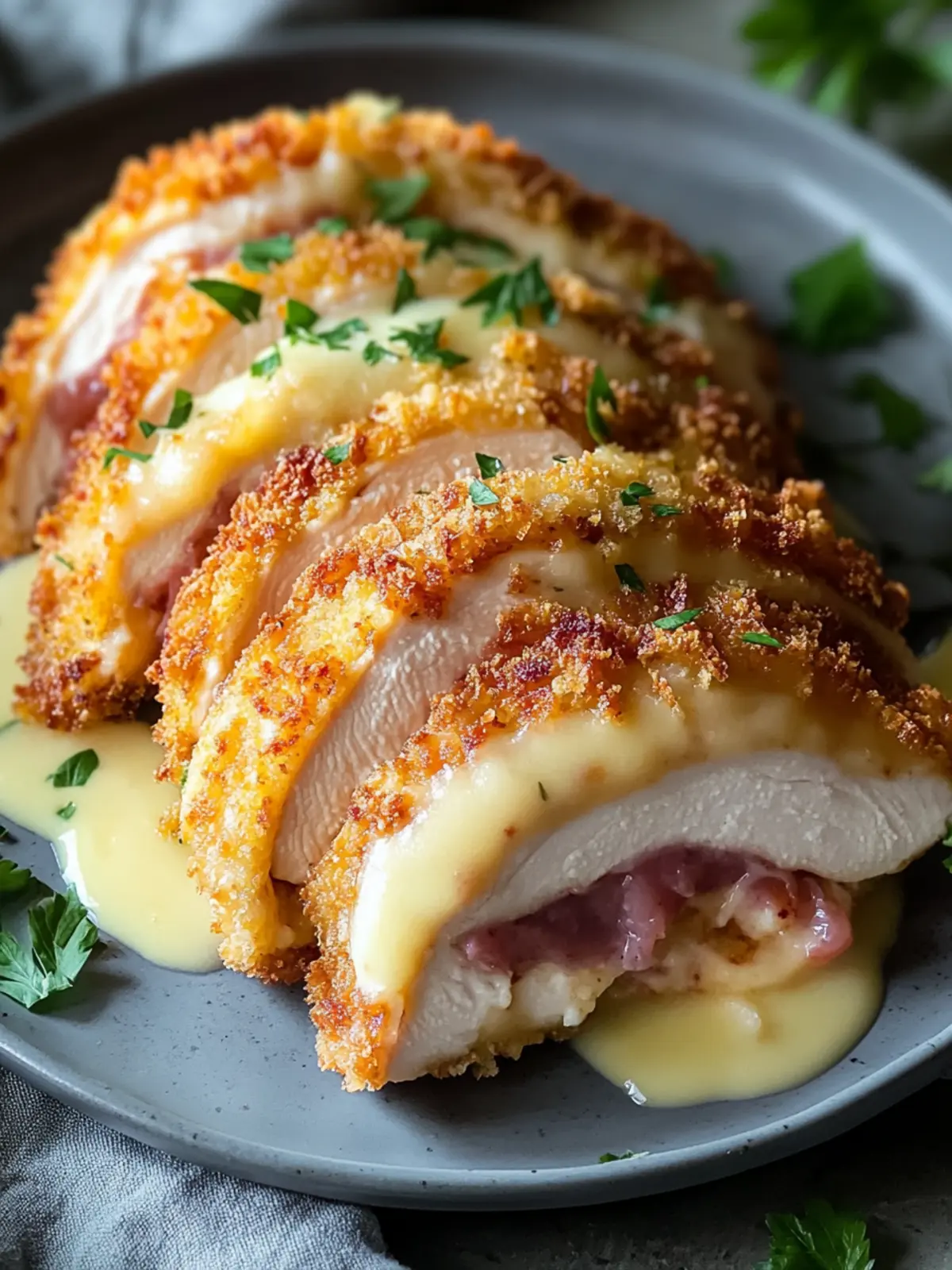 Delicious Chicken Cordon Bleu with a Crispy Cheesy Surprise 2 Chicken Cordon Bleu
