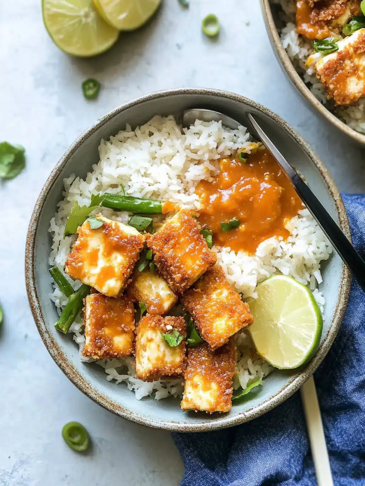 Coconut Crusted Tofu with Habanero Pineapple Magic 5 Coconut Crusted Tofu with Habanero Pineapple Sauce and Ginger Coconut Rice