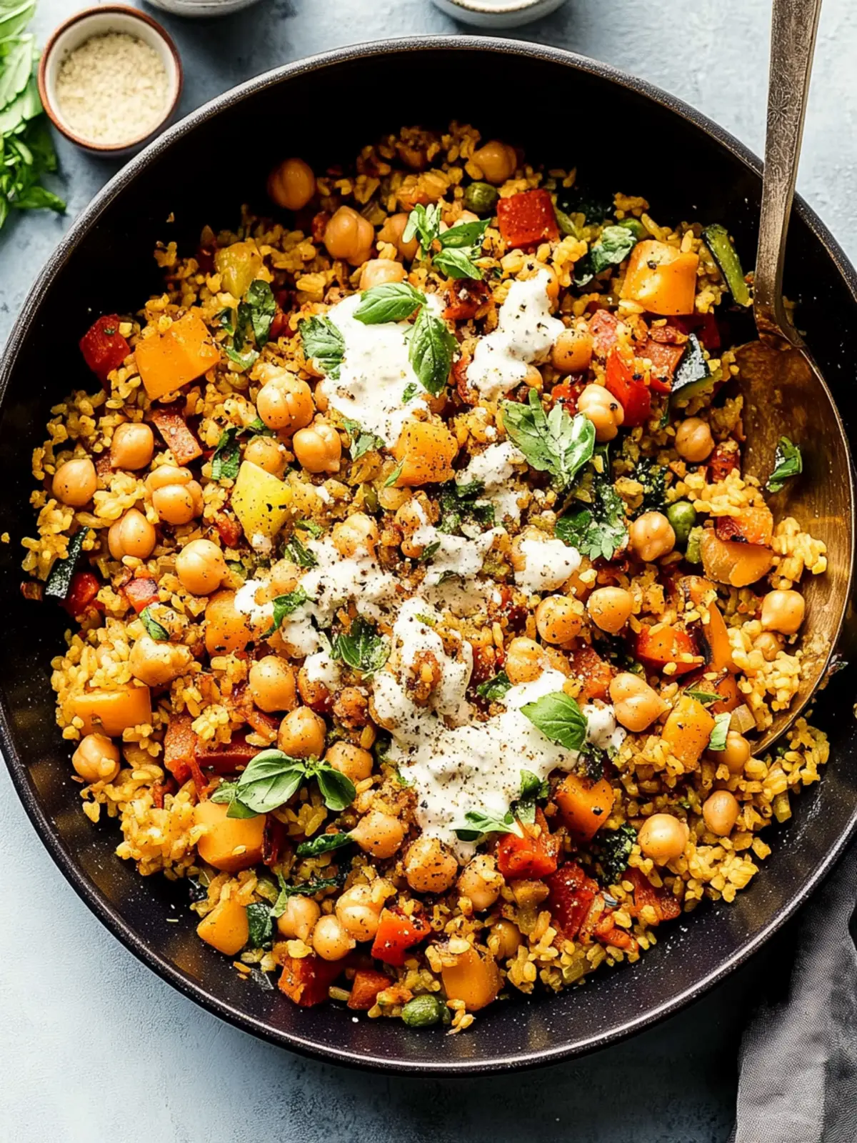 One-Pot Rice and Veggies with Chickpeas & Dilly Tahini Bliss 5 One-Pot Rice and Veggies with Chickpeas & Dilly Tahini