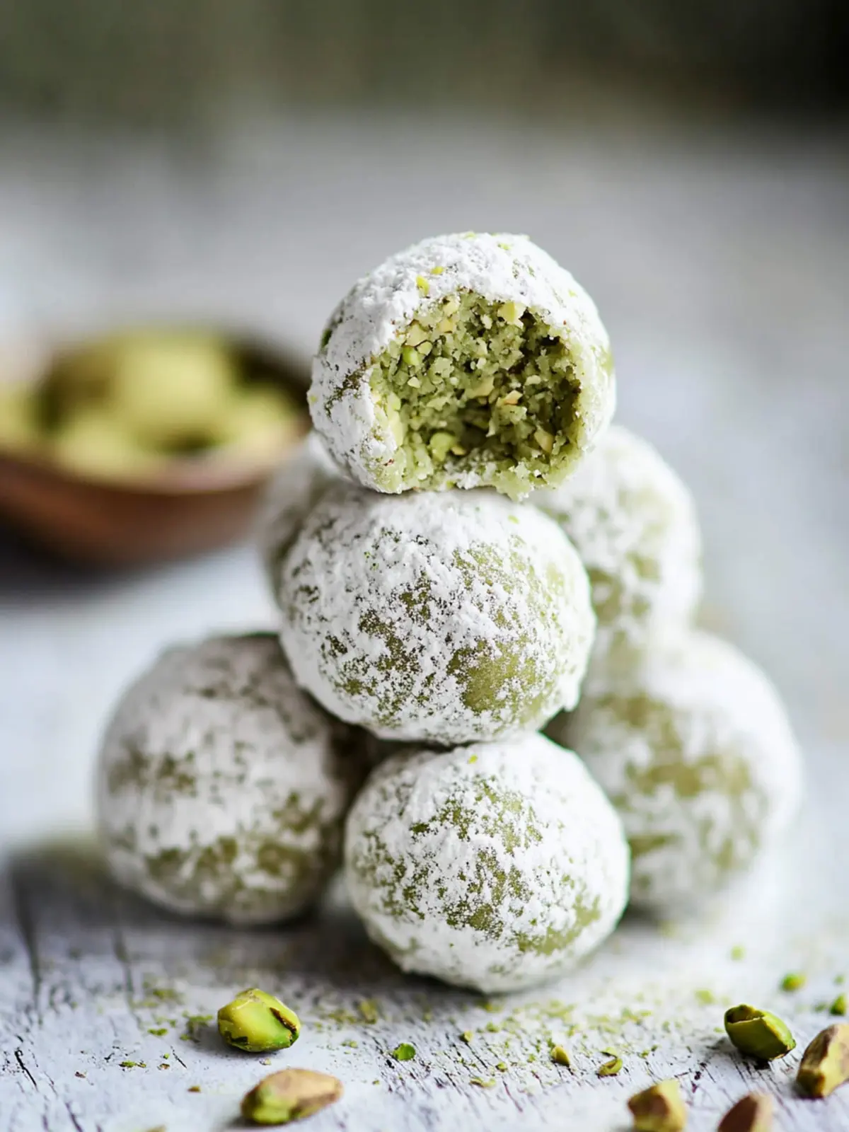 Pistachio & Matcha Snowballs: Irresistible Sweet Delights 3 Pistachio & Matcha Snowballs