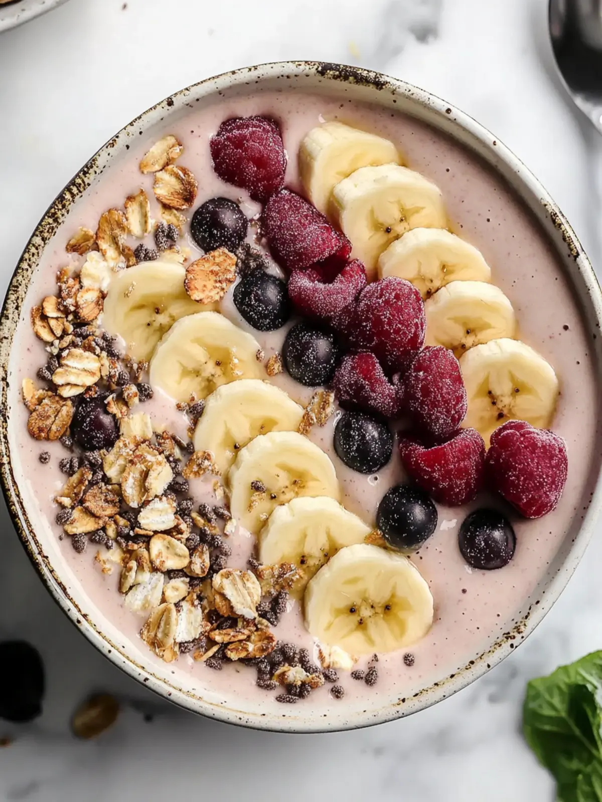 Creamy Banana Smoothie Bowl with Tahini Bliss 3 banana smoothie bowl