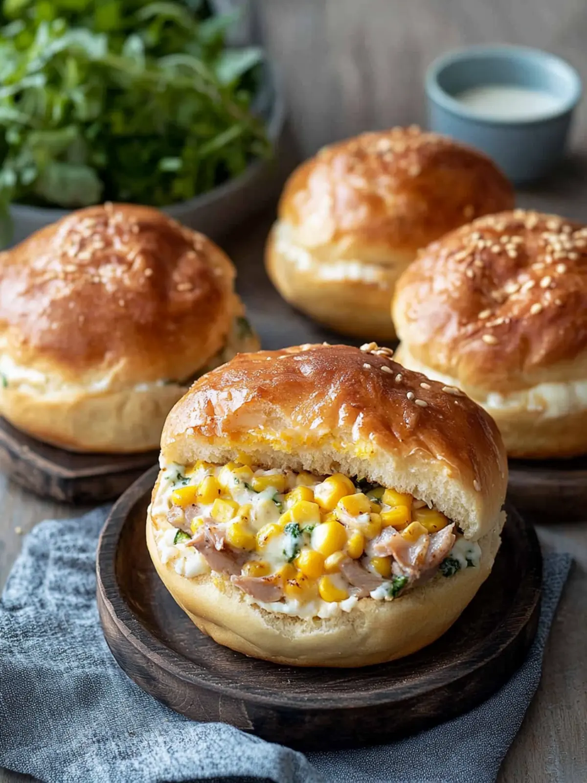 Savory Tuna Bun with Corn and Mozzarella Cheese Delight 2 Tuna Bun with Corn and Mozzarella Cheese