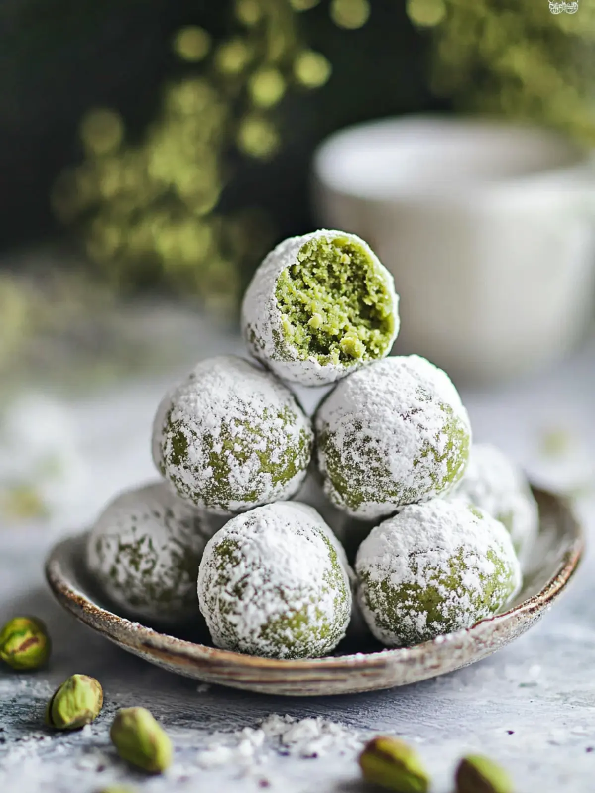 Pistachio & Matcha Snowballs: Irresistible Sweet Delights 2 Pistachio & Matcha Snowballs