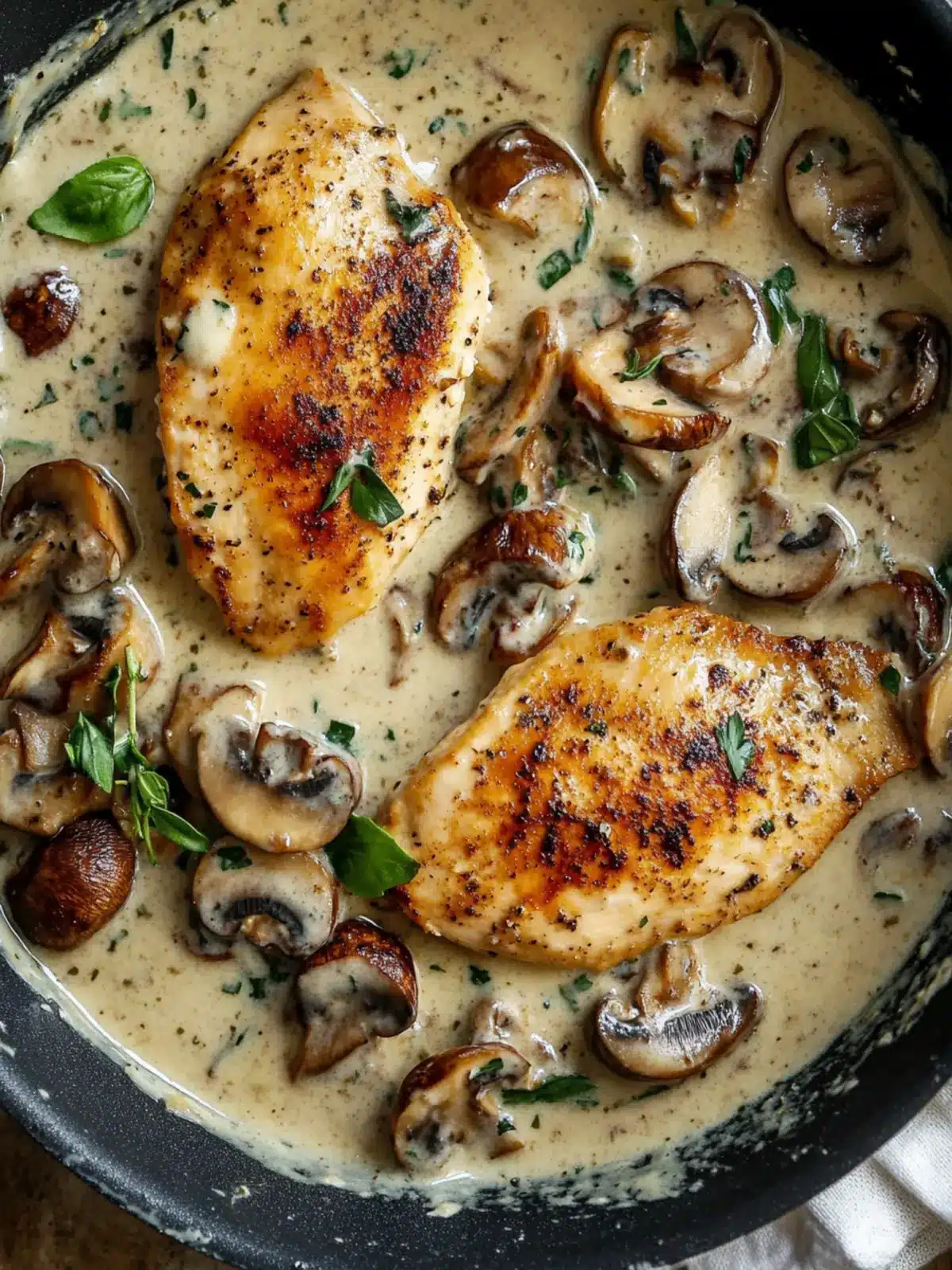 Creamy Mushroom Chicken with Spinach and Sun-Dried Tomatoes 4 Creamy Mushroom Chicken