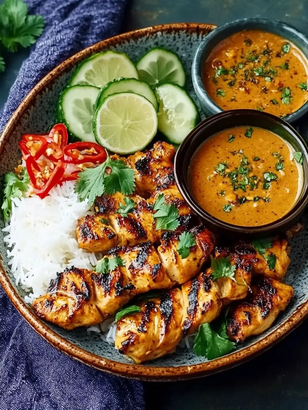 Savory Easy Thai Chicken Satay with Creamy Peanut Sauce 2 Easy Thai Chicken Satay & Peanut Sauce