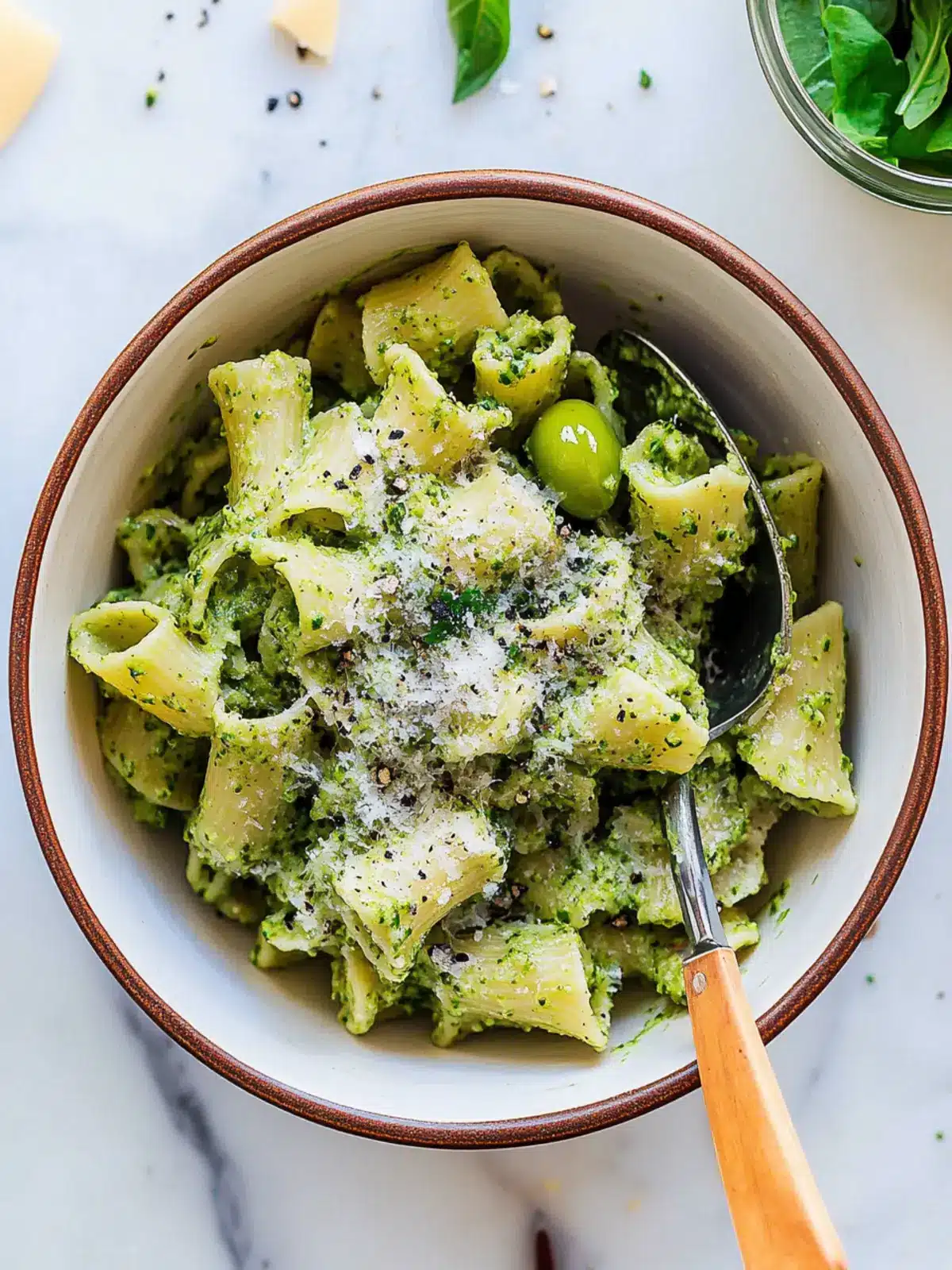 Broccoli Pesto Pasta with Green Olives for Vibrant Flavor! 3 Broccoli Pesto Pasta with Green Olives