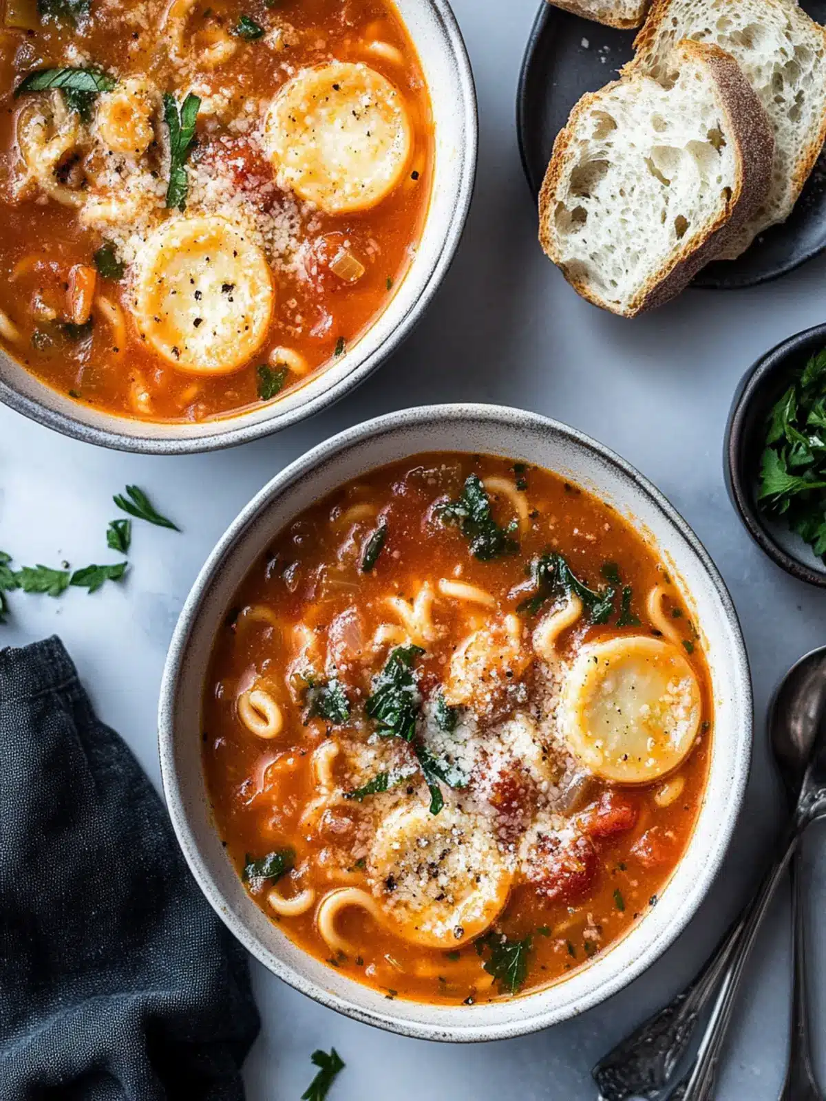 Irresistible Butter Onion Tomato Soup with Pasta and Parmesan 2 Butter Onion Tomato Soup with Pasta and Parmesan