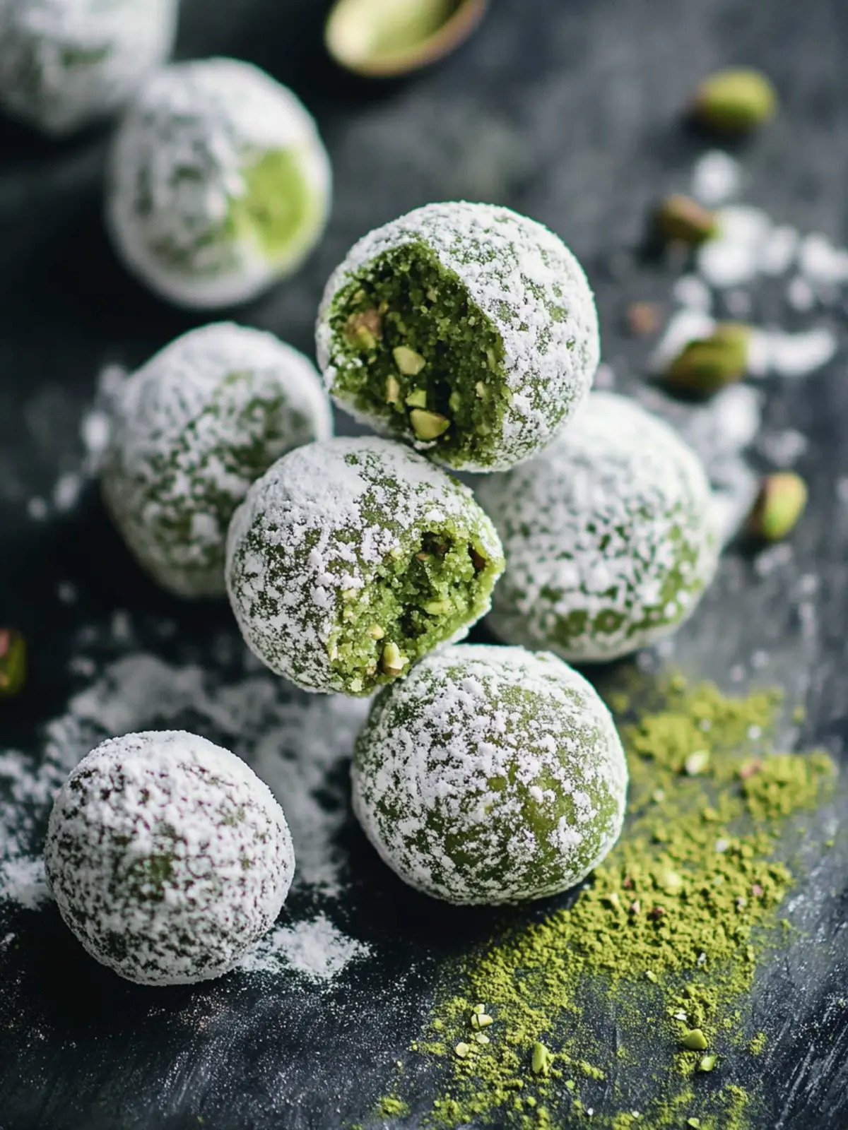 Pistachio & Matcha Snowballs: Irresistible Sweet Delights 5 Pistachio & Matcha Snowballs