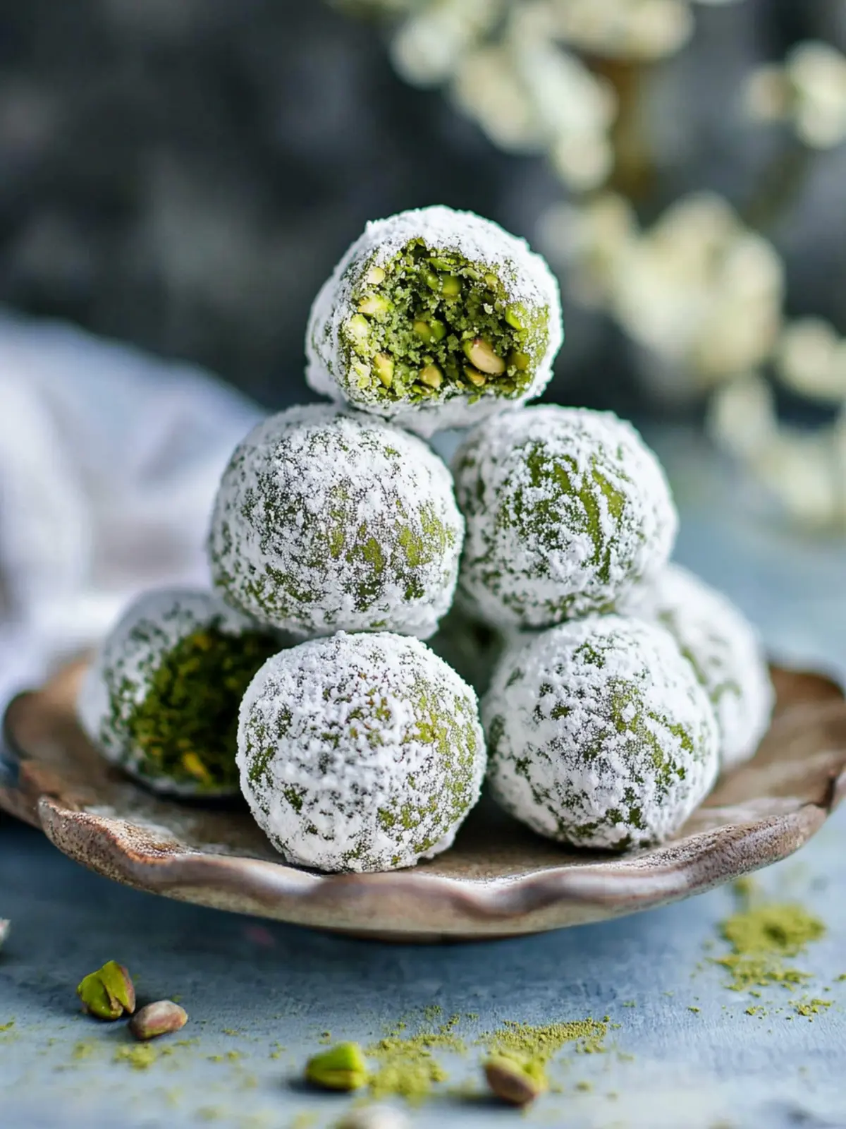 Pistachio & Matcha Snowballs: Irresistible Sweet Delights 4 Pistachio & Matcha Snowballs