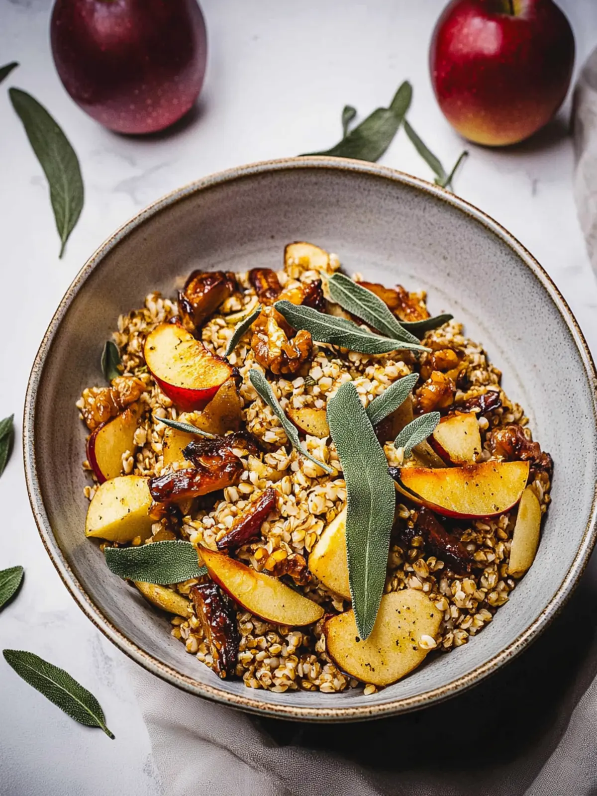 Warm Roasted Apple Spelt Salad with Toasted Sunflower & Sage Bliss 5 Warm Roasted Apple Spelt Salad with Toasted Sunflower and Sage