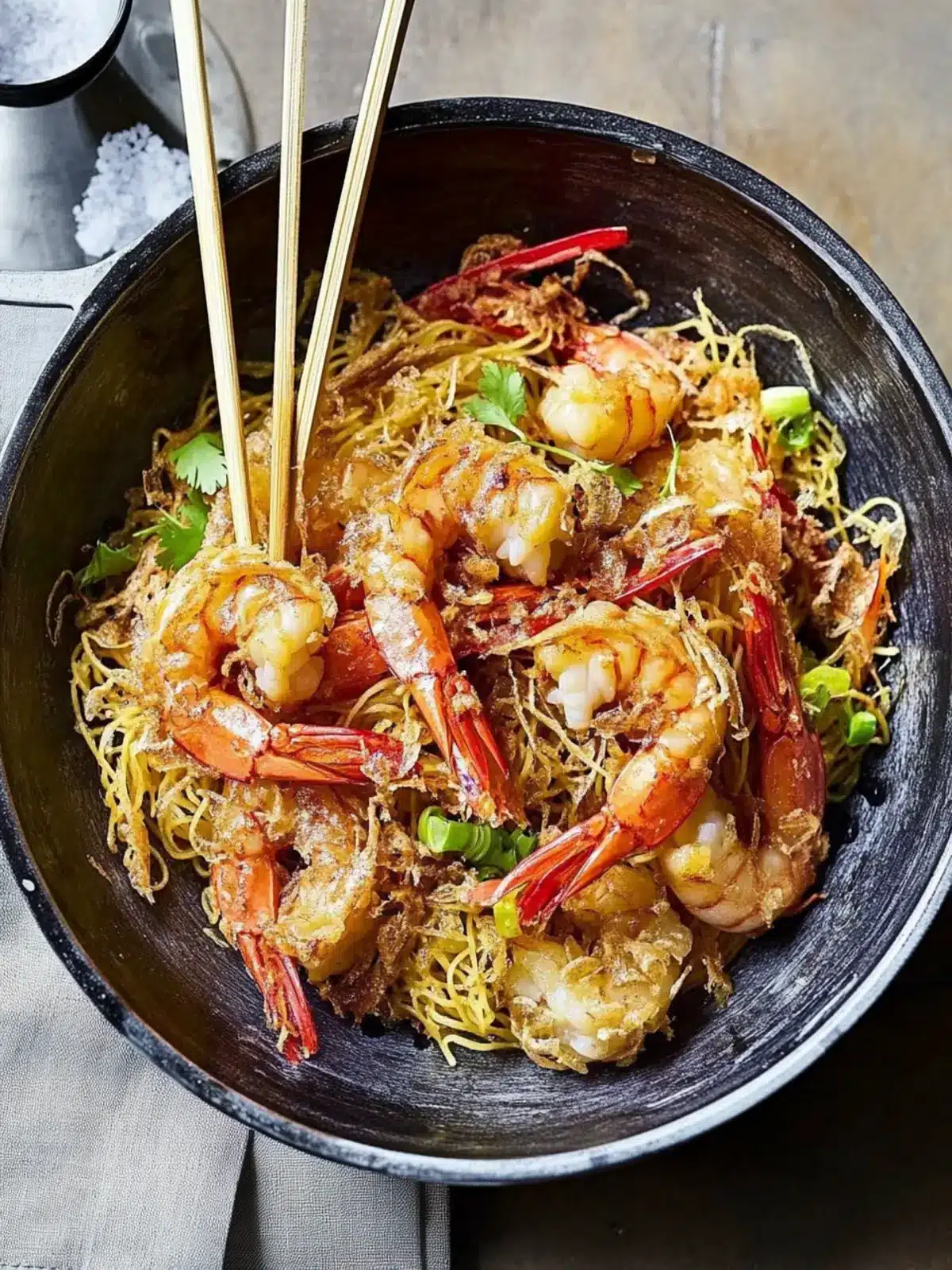 15-Minute Singapore-Style Noodles with Crispy Prawns Bliss 5 15-minute Singapore-style noodles with crispy prawns