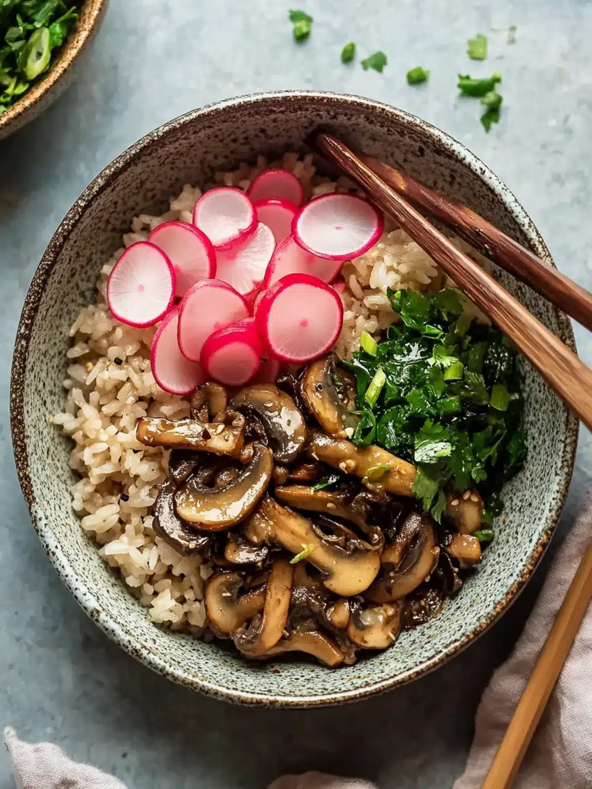 Miso Mushroom Rice Bowl with Pickled Radishes for a Flavor Boost 2 Miso Mushroom Rice Bowl with Pickled Radishes
