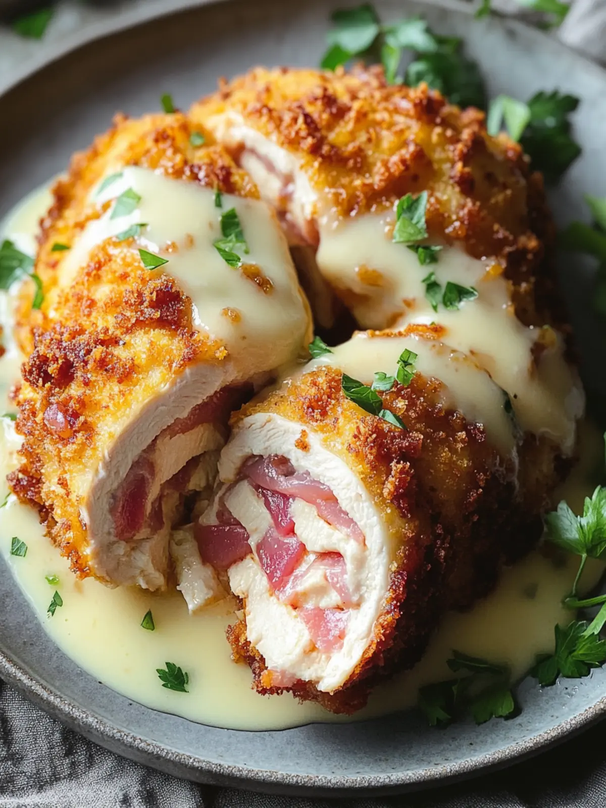 Delicious Chicken Cordon Bleu with a Crispy Cheesy Surprise 4 Chicken Cordon Bleu