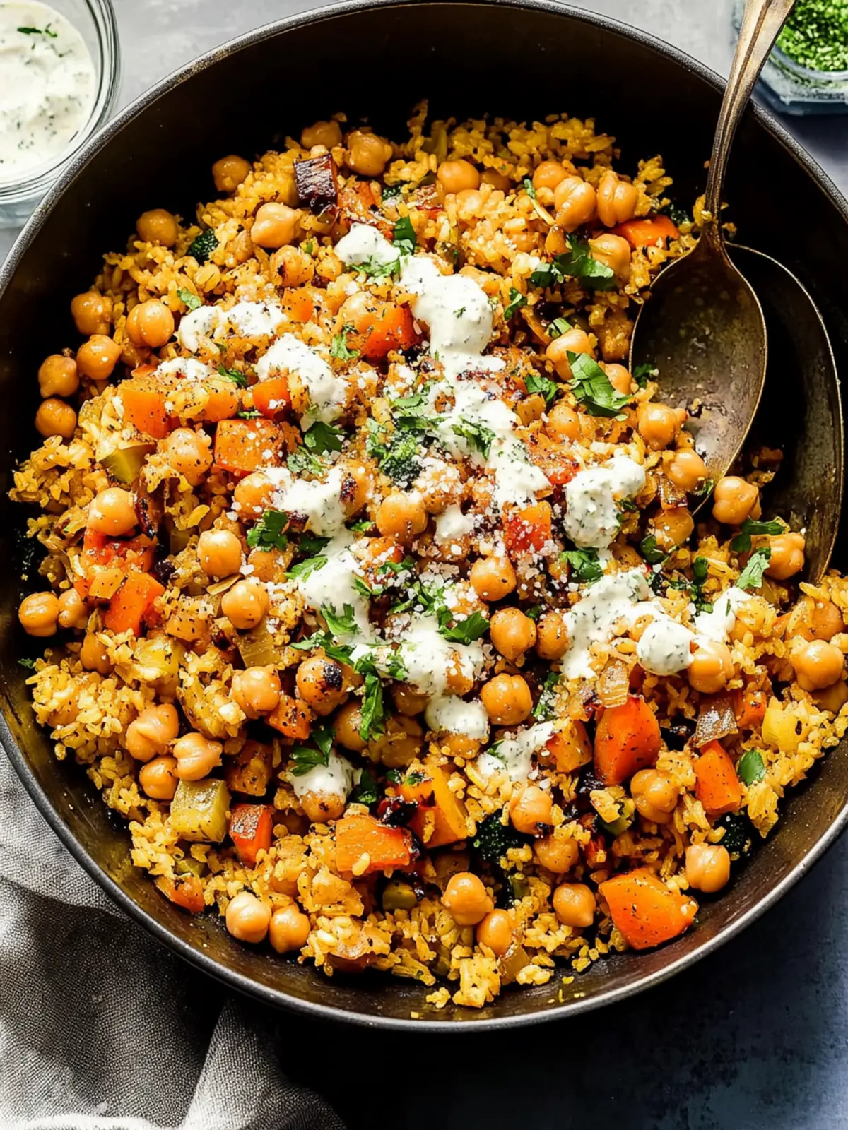 One-Pot Rice and Veggies with Chickpeas & Dilly Tahini Bliss 4 One-Pot Rice and Veggies with Chickpeas & Dilly Tahini