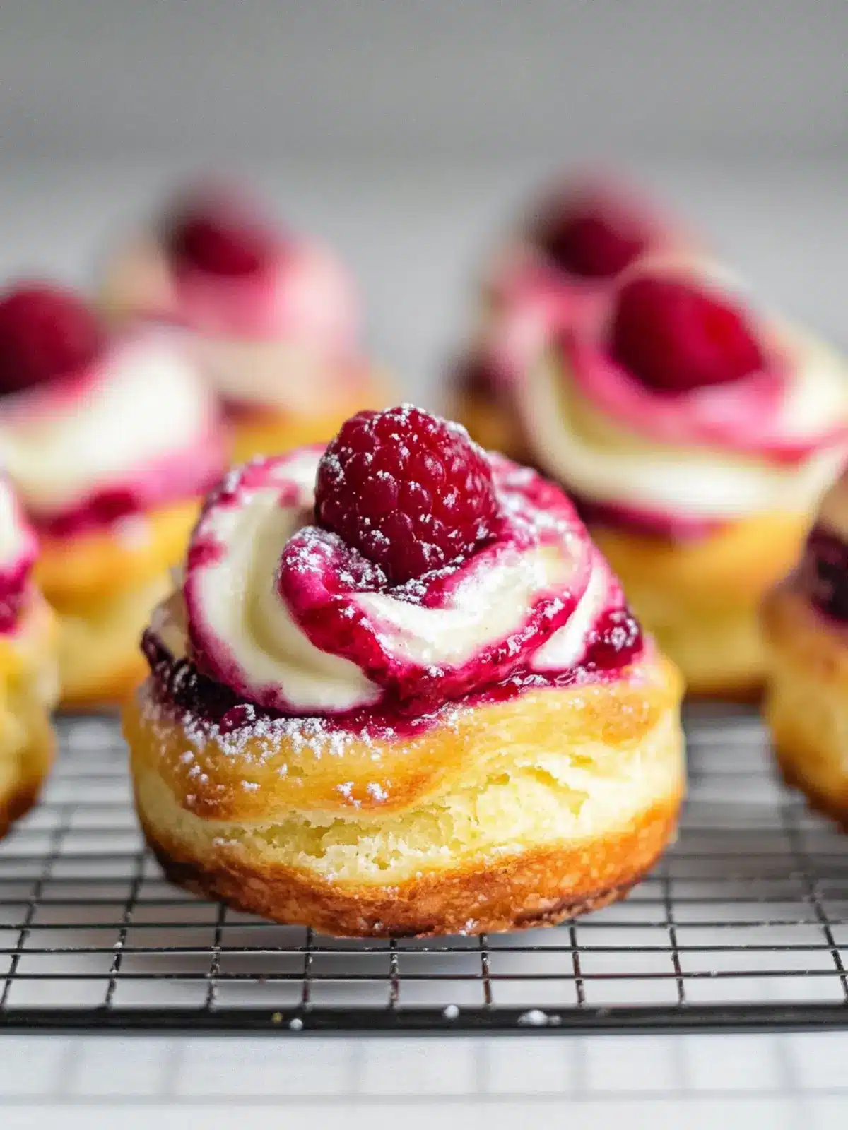 Lagkagesnegle: Irresistible Raspberry Swirls with Creamy Delight 2 Lagkagesnegle (Raspberry Swirls with Vanilla Pastry Cream)