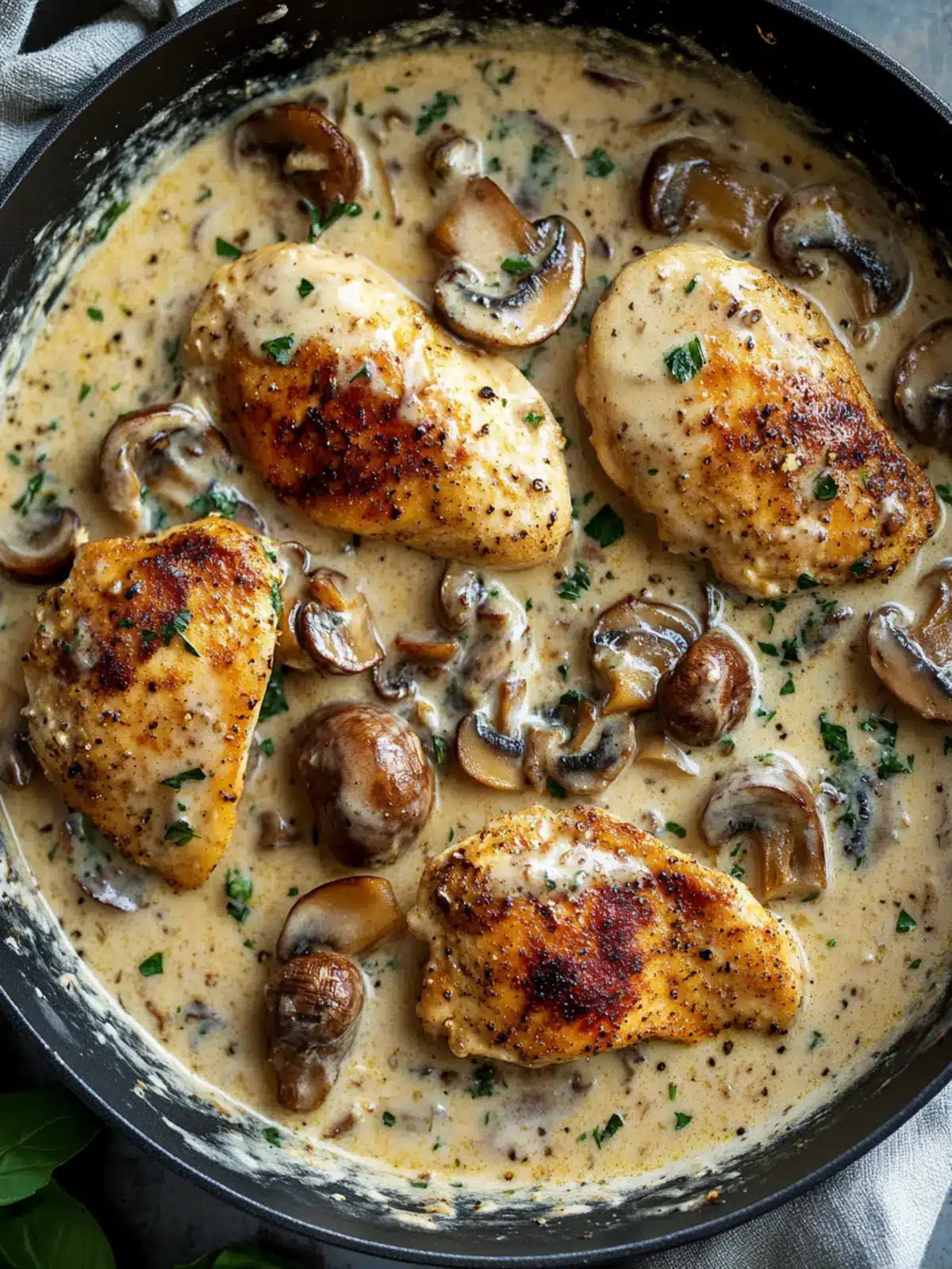 Creamy Mushroom Chicken with Spinach and Sun-Dried Tomatoes 5 Creamy Mushroom Chicken