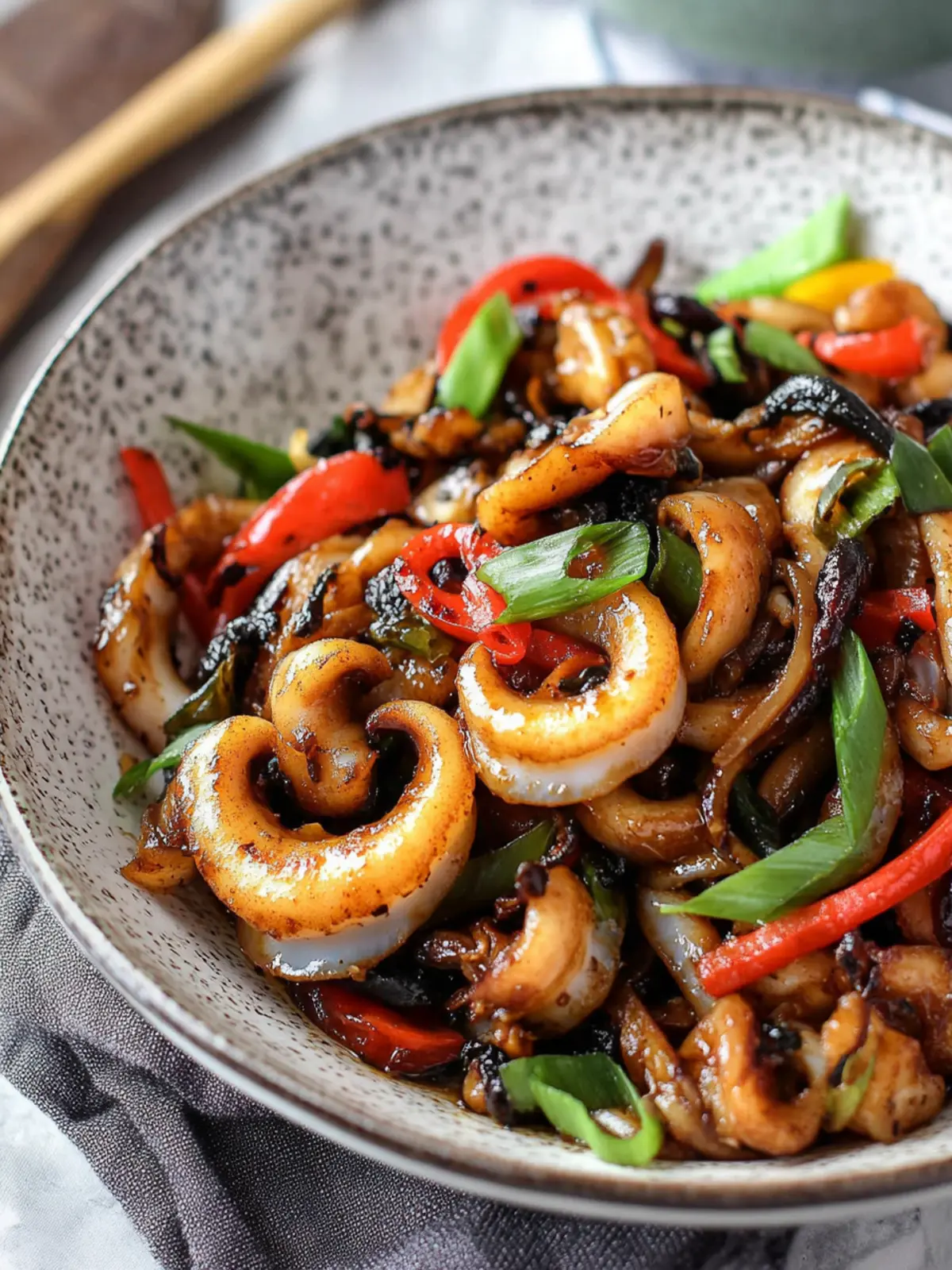 Stir-Fried Squid with Black Bean Sauce for a Flavor Explosion 2 Stir-Fried Squid with Black Bean Sauce