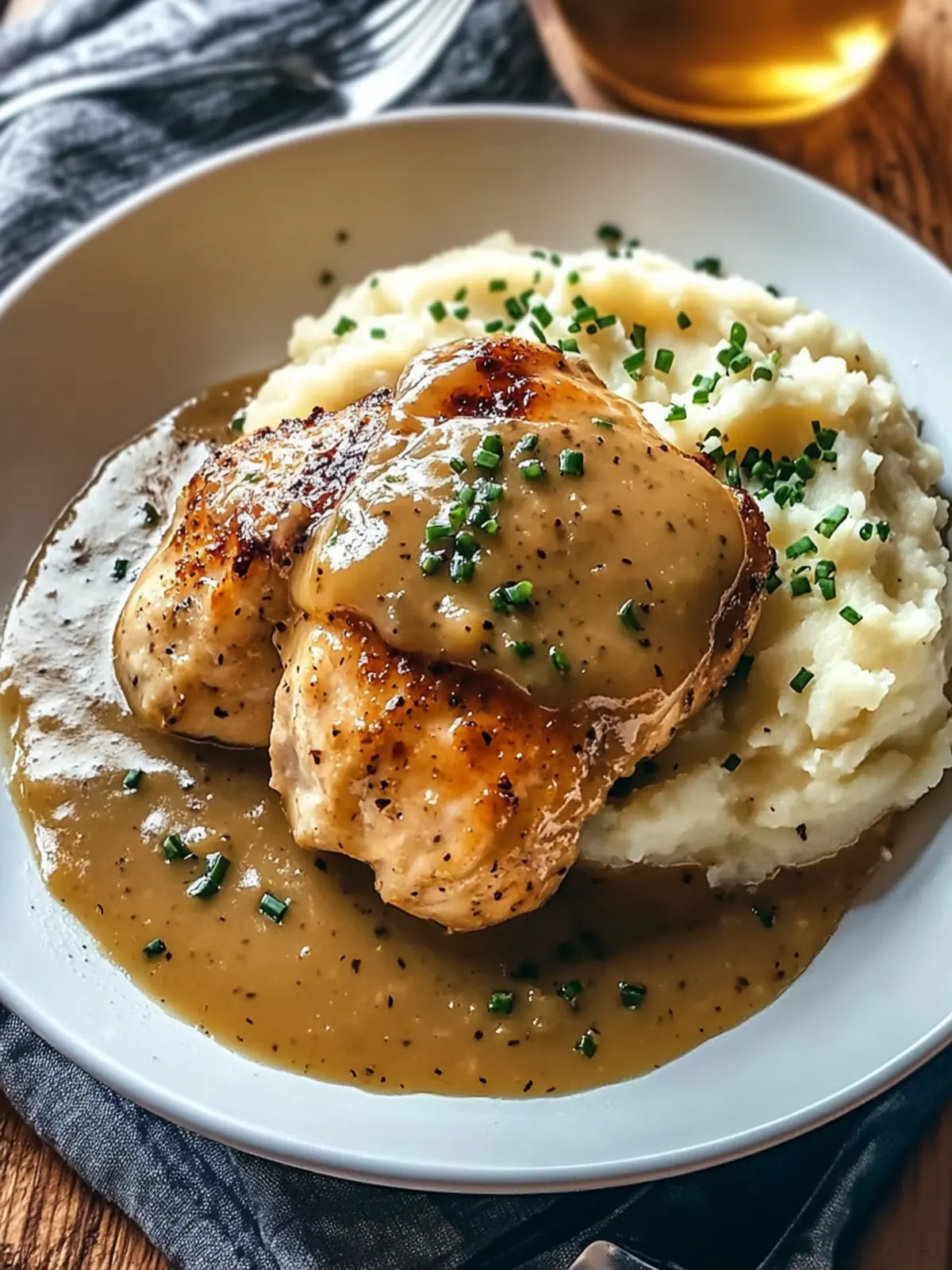 Savory Chicken and Garlic Gravy with Cheesy Mashed Potatoes Bliss 5 Chicken and Garlic Gravy with Cheesy Mashed Potatoes