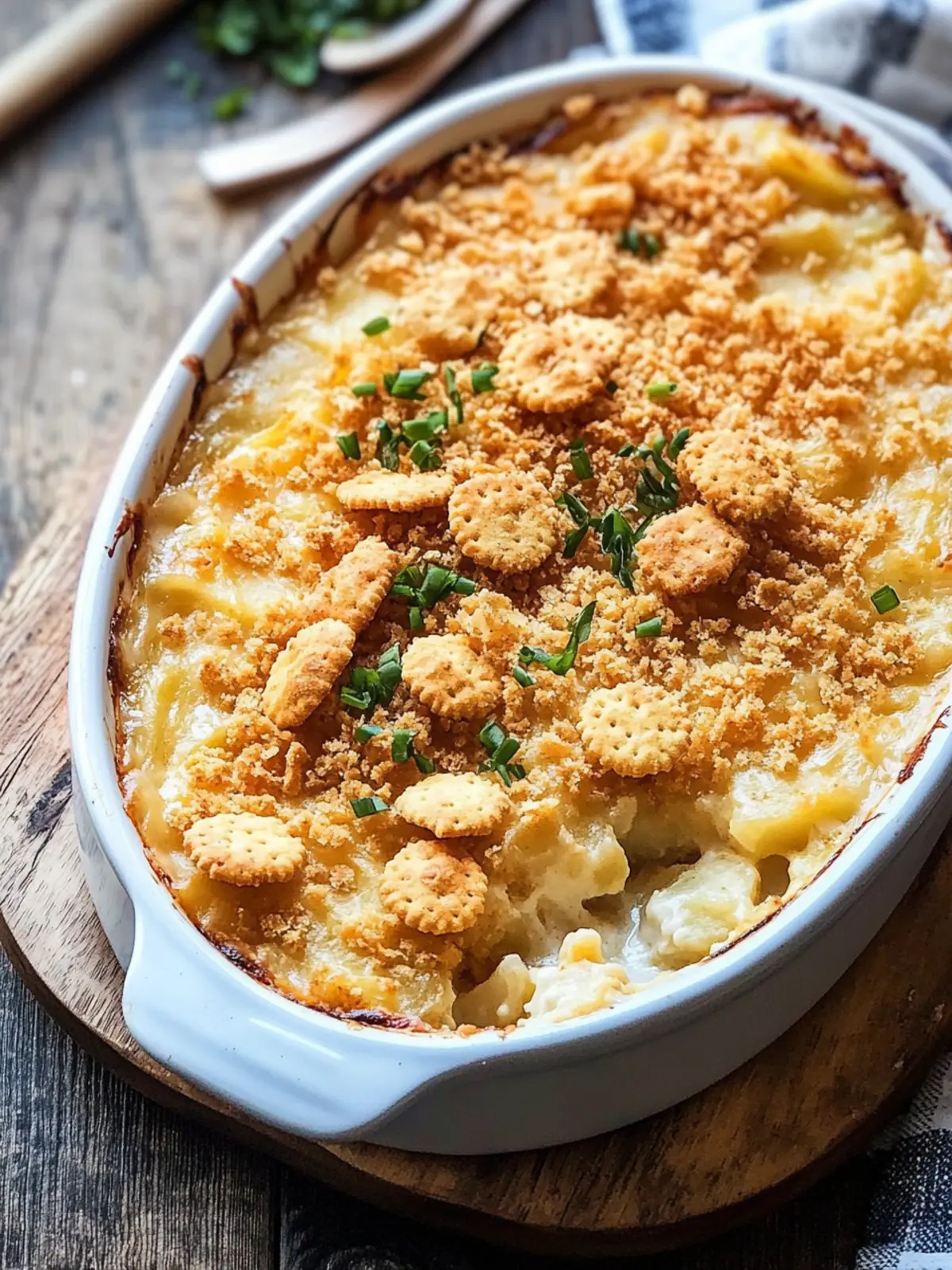 Ultimate Cheesy Potato Casserole with Buttery Ritz Crackers 2 Cheesy Potato Casserole with Buttery Ritz Crackers