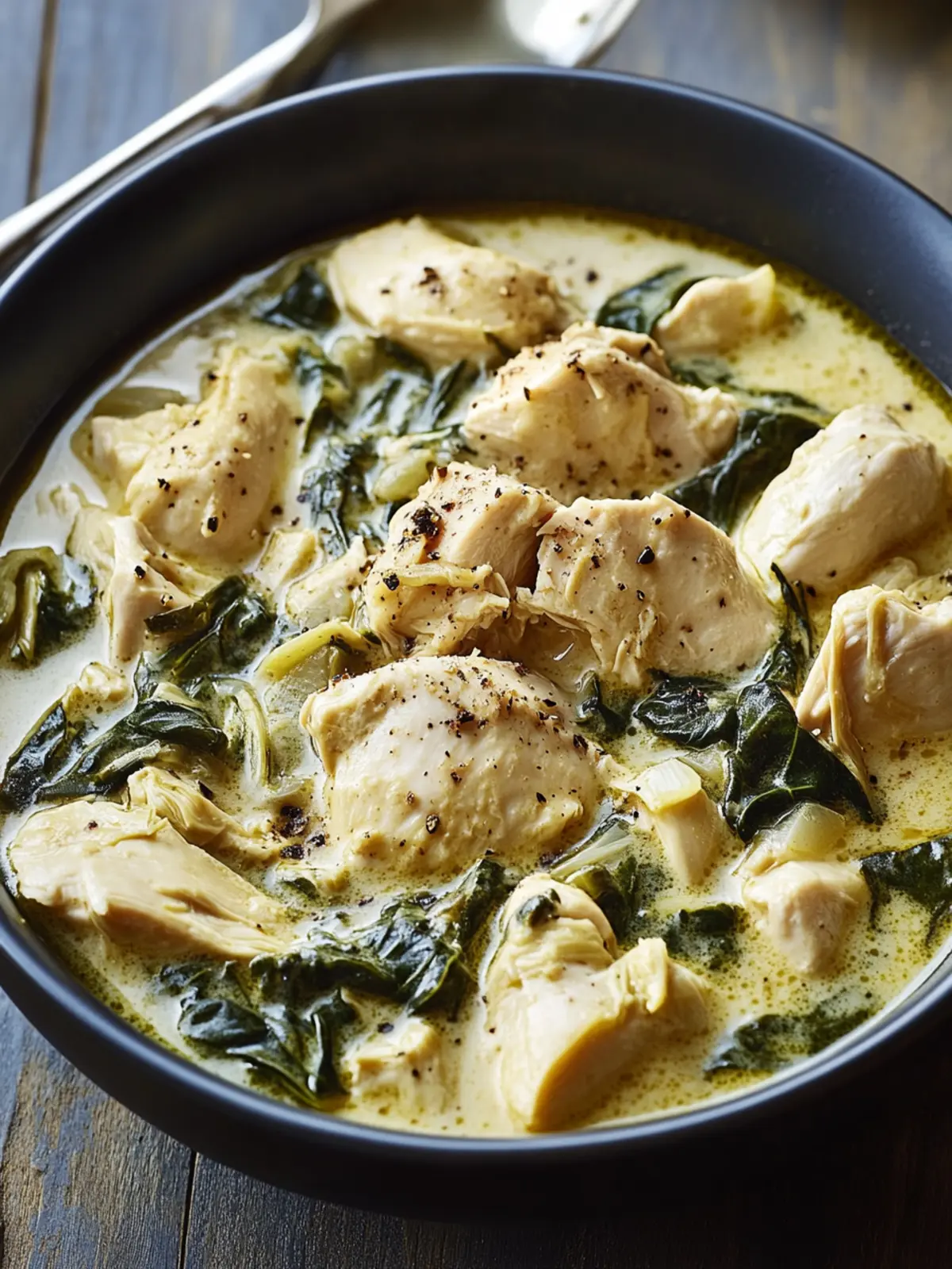 Creamy Spinach-Artichoke Chicken Stew Your Family Will Devour 3 Creamy Spinach-Artichoke Chicken Stew