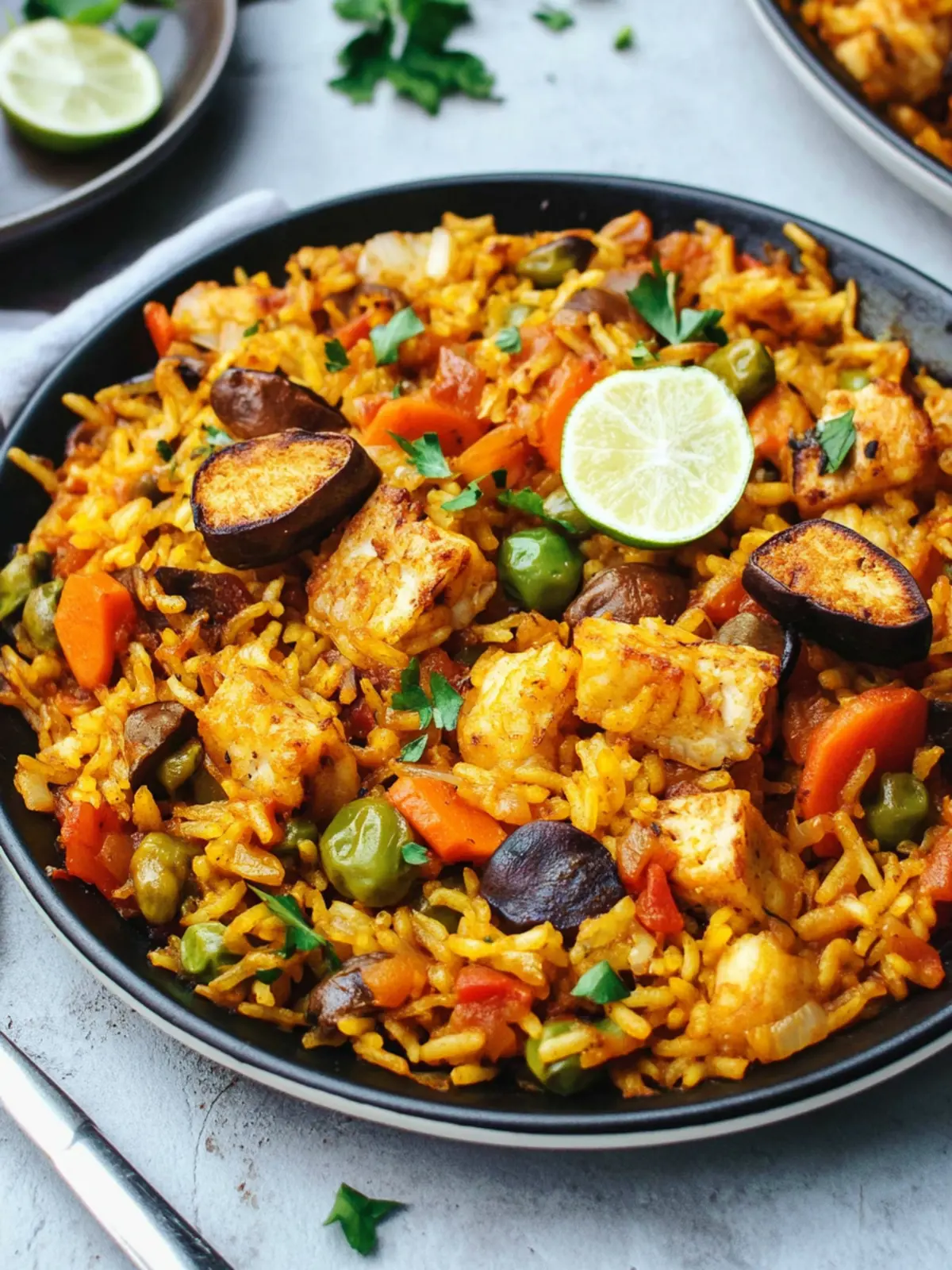 Vegan Paella Loaded with Flavor and Tofu Goodness 5 Vegan Paella