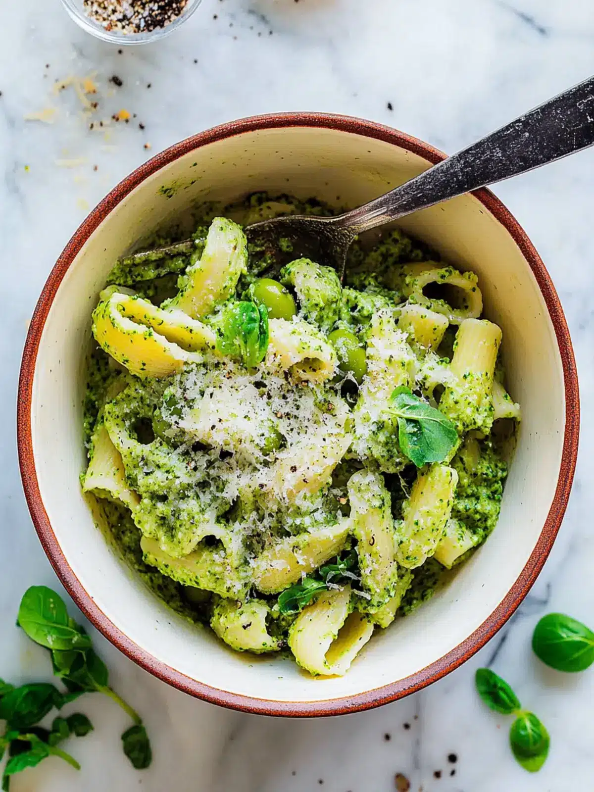 Broccoli Pesto Pasta with Green Olives for Vibrant Flavor! 2 Broccoli Pesto Pasta with Green Olives