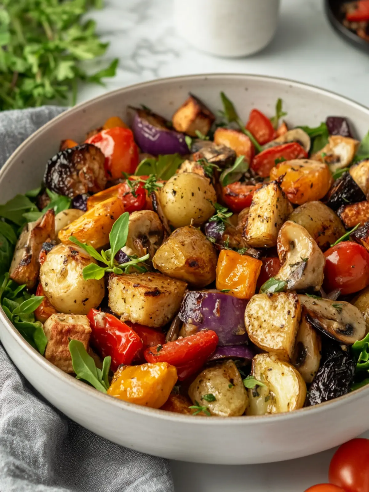 Warm Roasted Veggie Salad with Maple Dijon Vinaigrette Delight 5 Warm Roasted Veggie Salad with Maple Dijon Vinaigrette