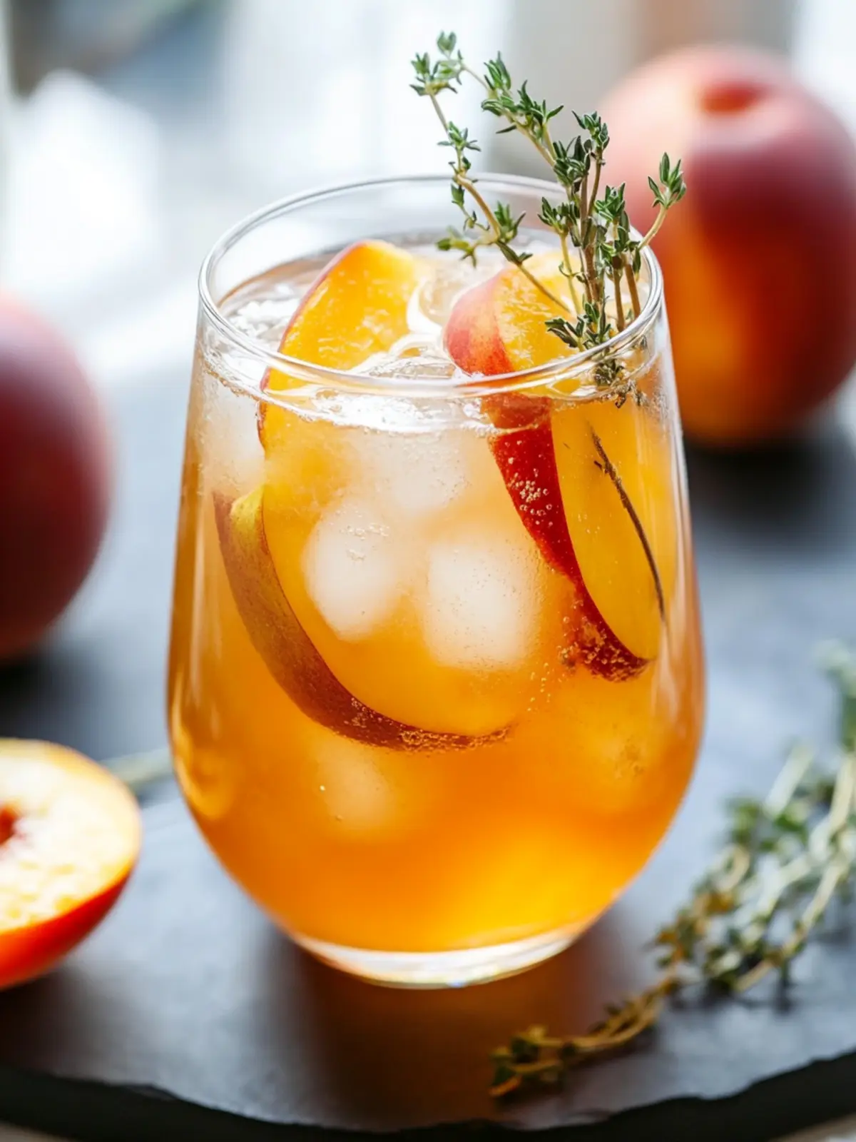 Peach Thyme Iced Tea: A Refreshing Summer Sip You'll Love 2 Peach Thyme Iced Tea