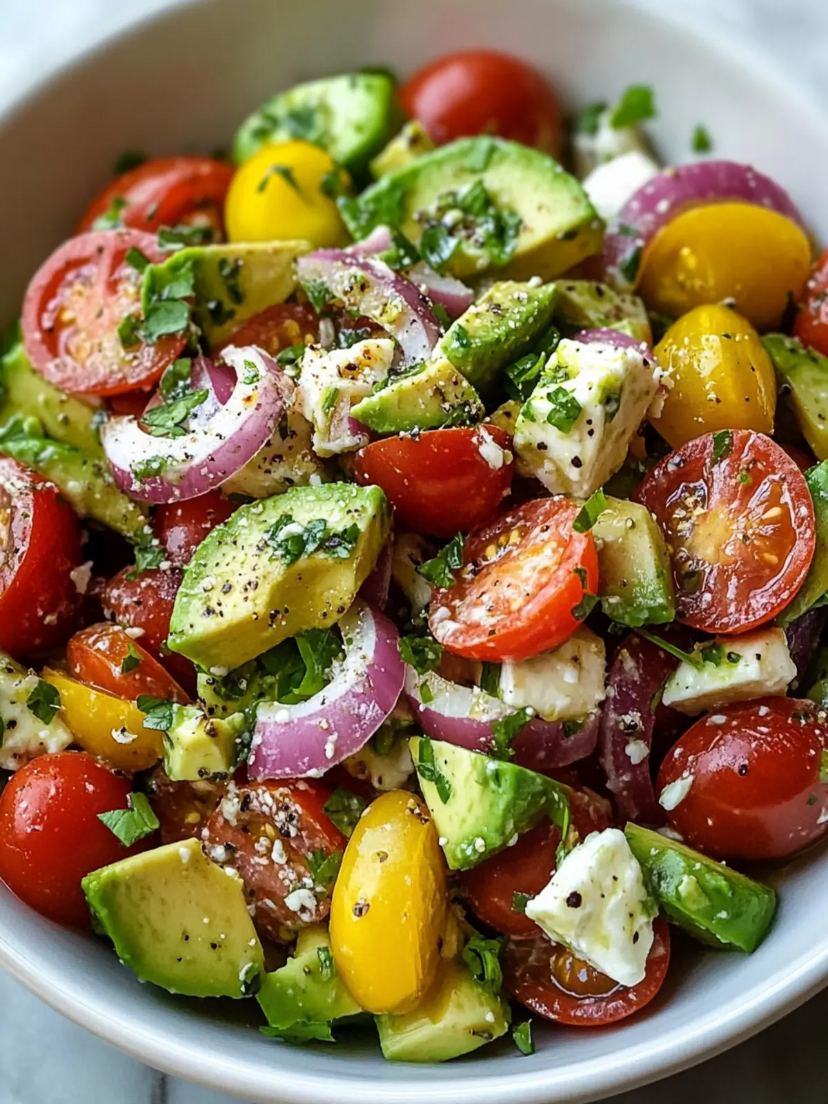 Zesty Mediterranean Avocado Salad: Quick, Healthy & Delicious! 2 Zesty Mediterranean Avocado Salad
