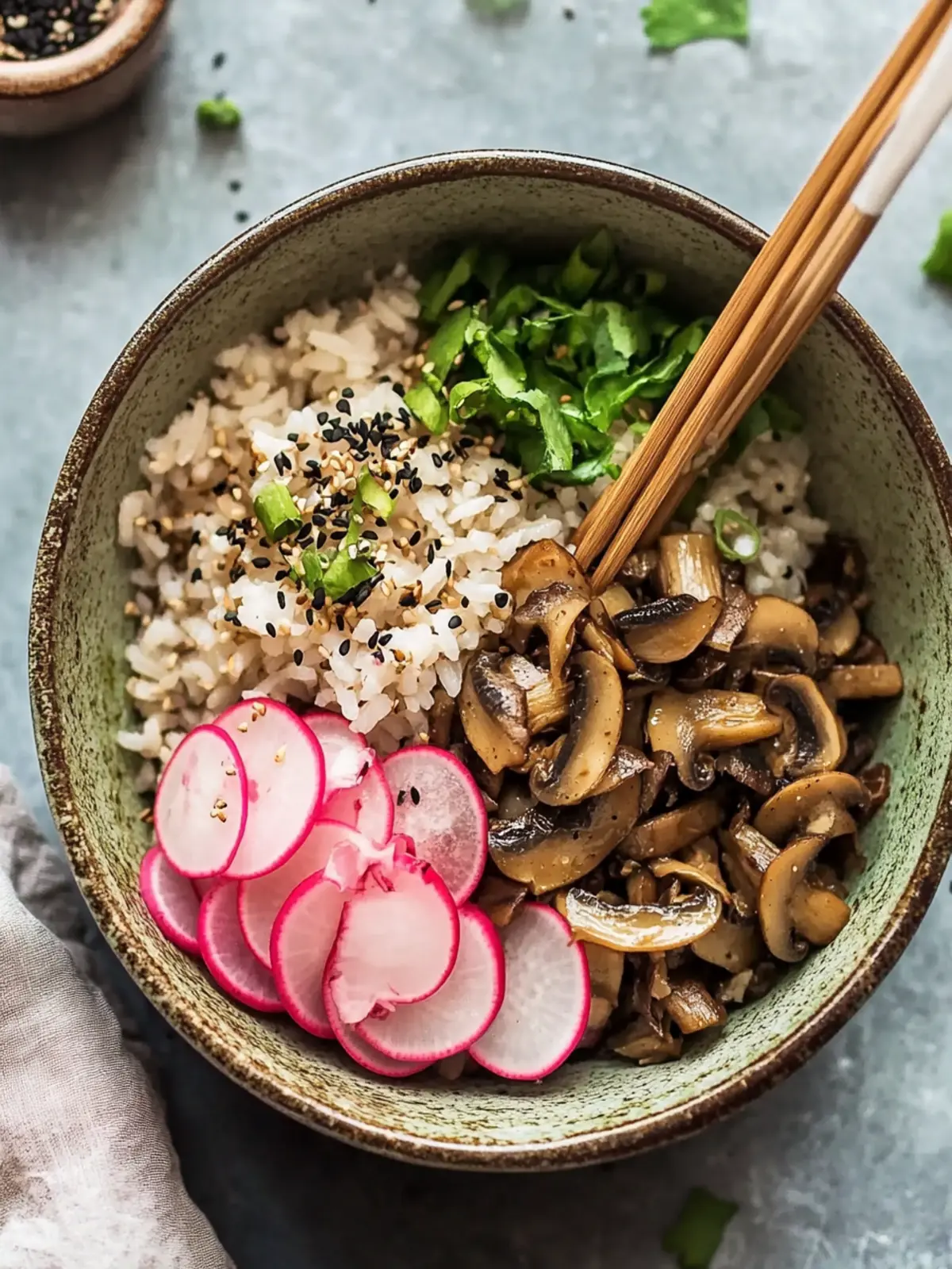 Miso Mushroom Rice Bowl with Pickled Radishes for a Flavor Boost 3 Miso Mushroom Rice Bowl with Pickled Radishes