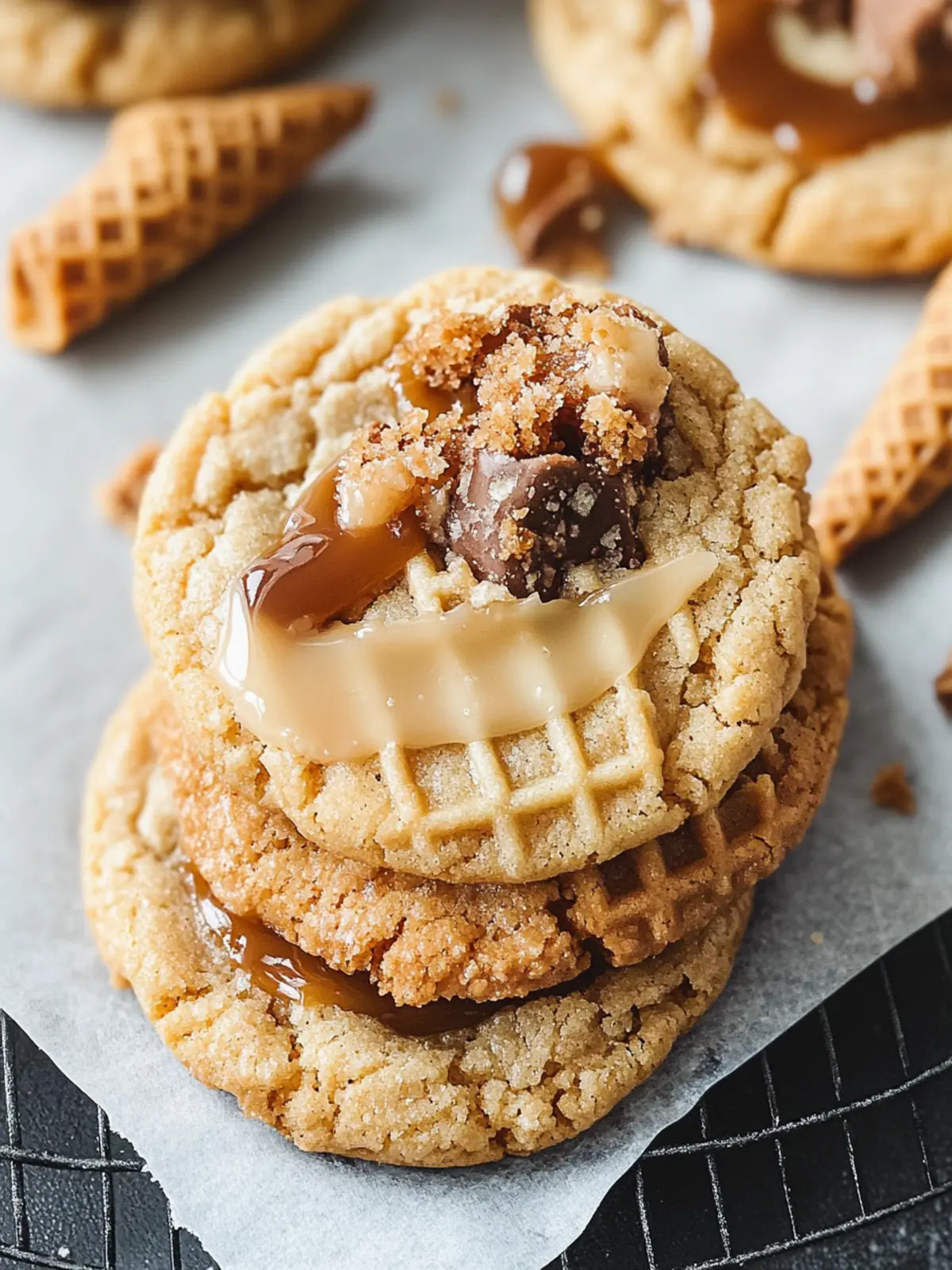 Caramel Cone Crunch Cookies That Will Leave You Craving More 3 Caramel Cone Crunch Cookies
