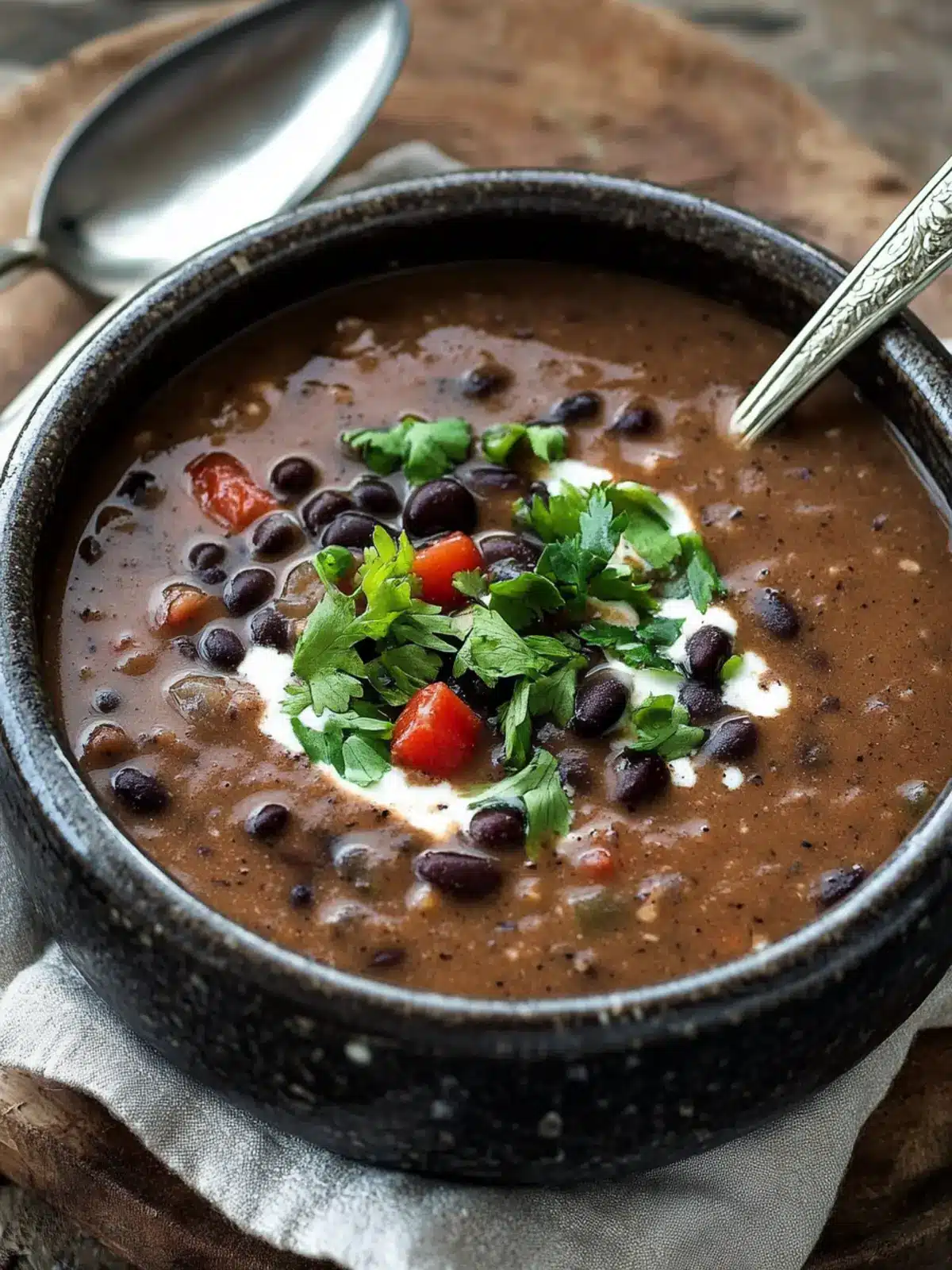 Soul-Warming Black Bean Soup with Flavorful Bacon Twist 4 Black Bean Soup