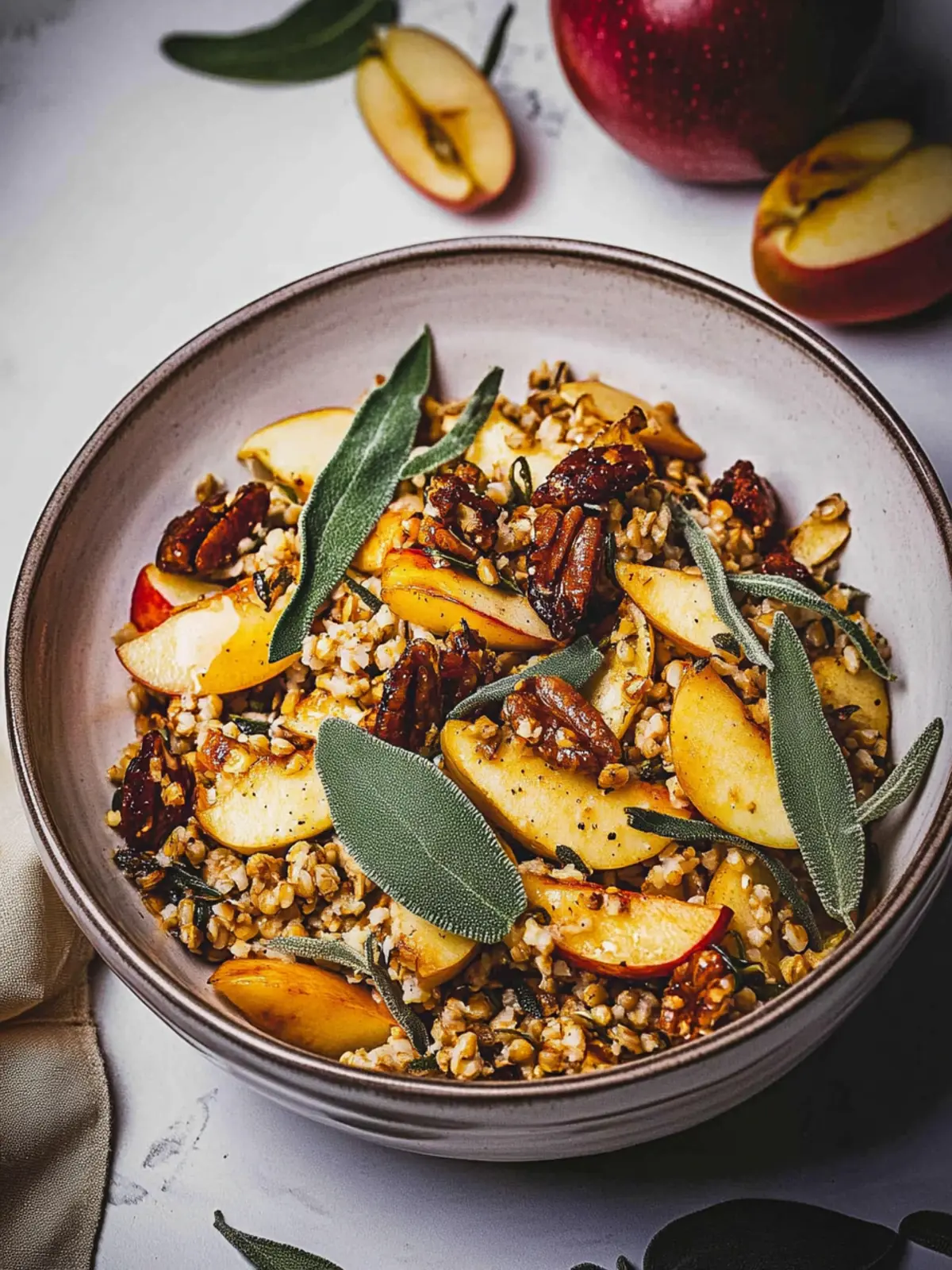 Warm Roasted Apple Spelt Salad with Toasted Sunflower & Sage Bliss 4 Warm Roasted Apple Spelt Salad with Toasted Sunflower and Sage