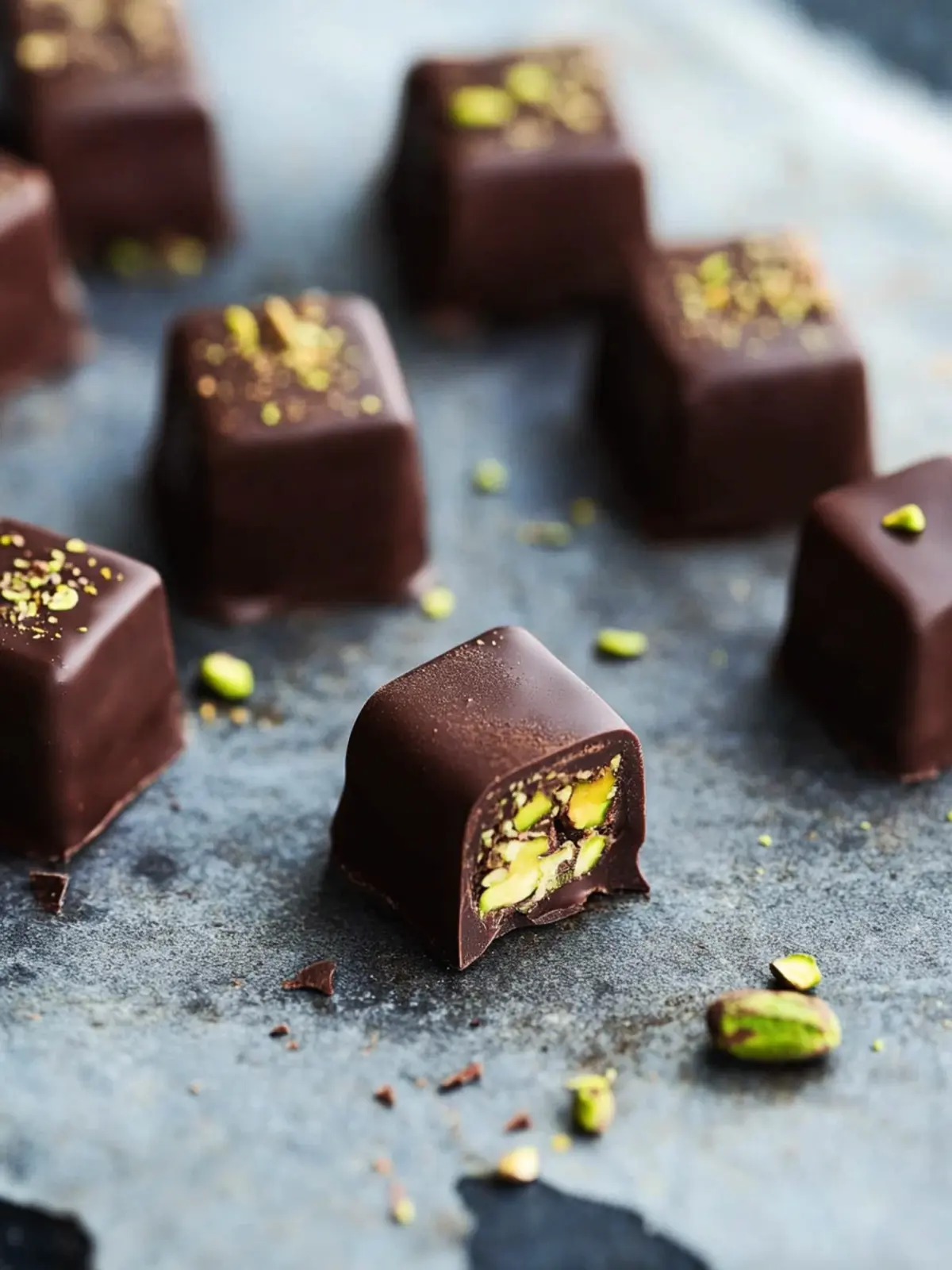Decadent Dark Chocolate Pistachio Pralines to Indulge In 5 Dark Chocolate Pistachio Pralines