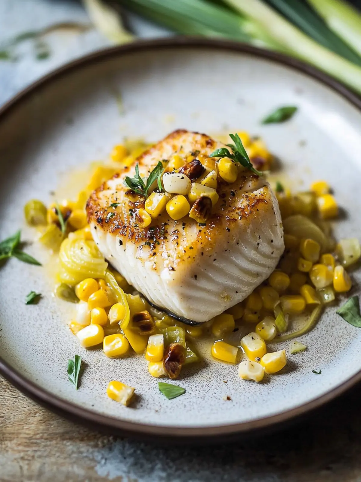Delicious Halibut with Fresh Corn & Leeks You’ll Love! 5 Halibut with Fresh Corn & Leeks