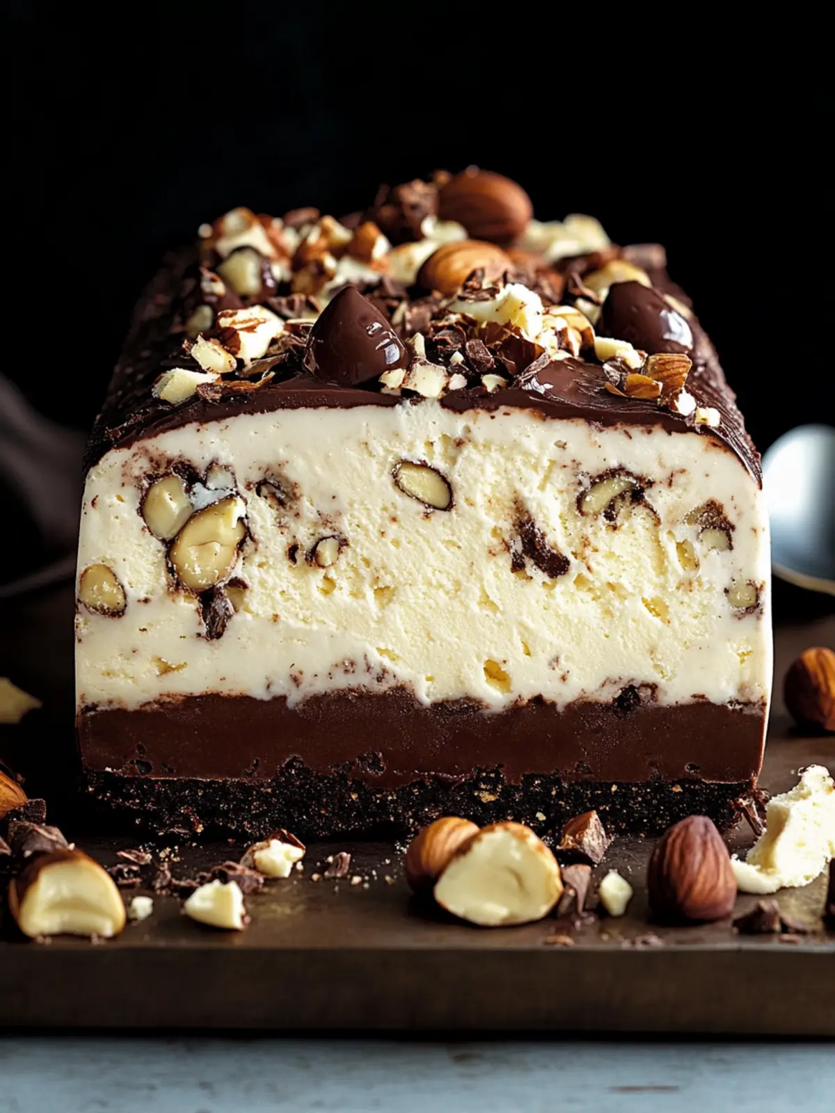 Decadent Hazelnut Chocolate Ice Cream Terrine Delight 5 Hazelnut chocolate ice cream terrine