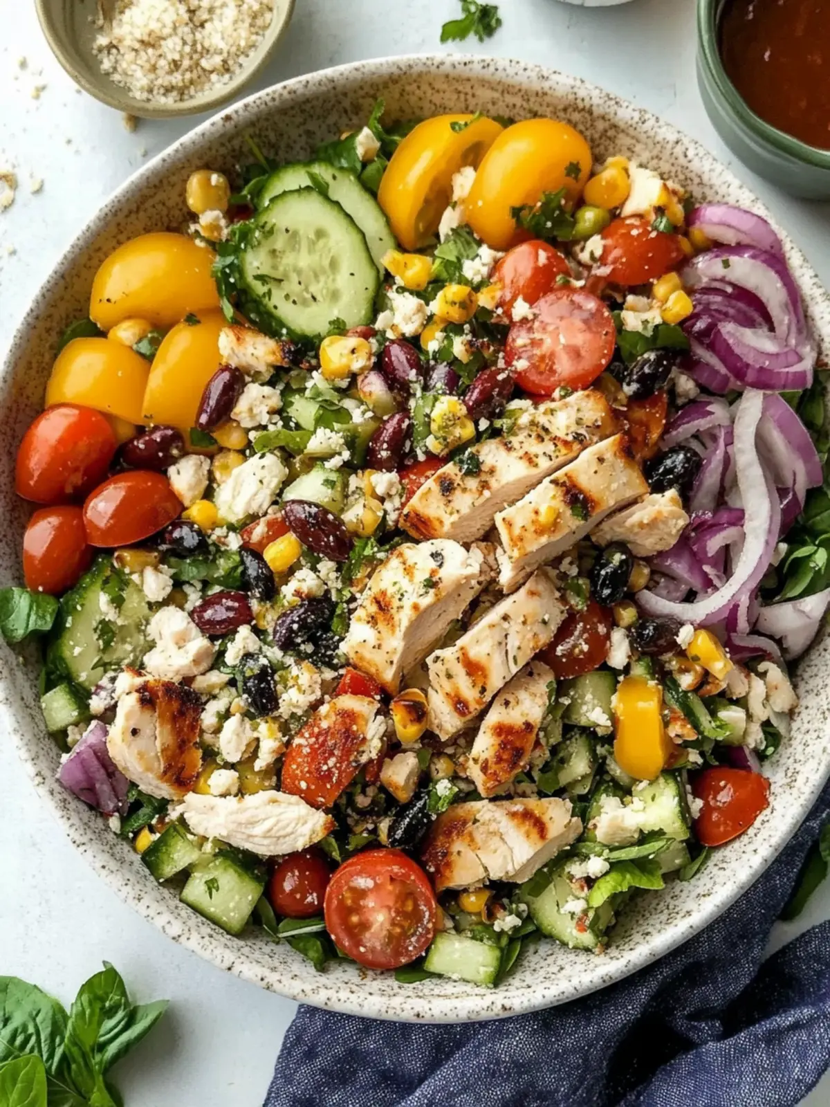 Chopped Mediterranean Salad With Chicken: Fresh & Flavorful! 3 Chopped Mediterranean Salad With Chicken