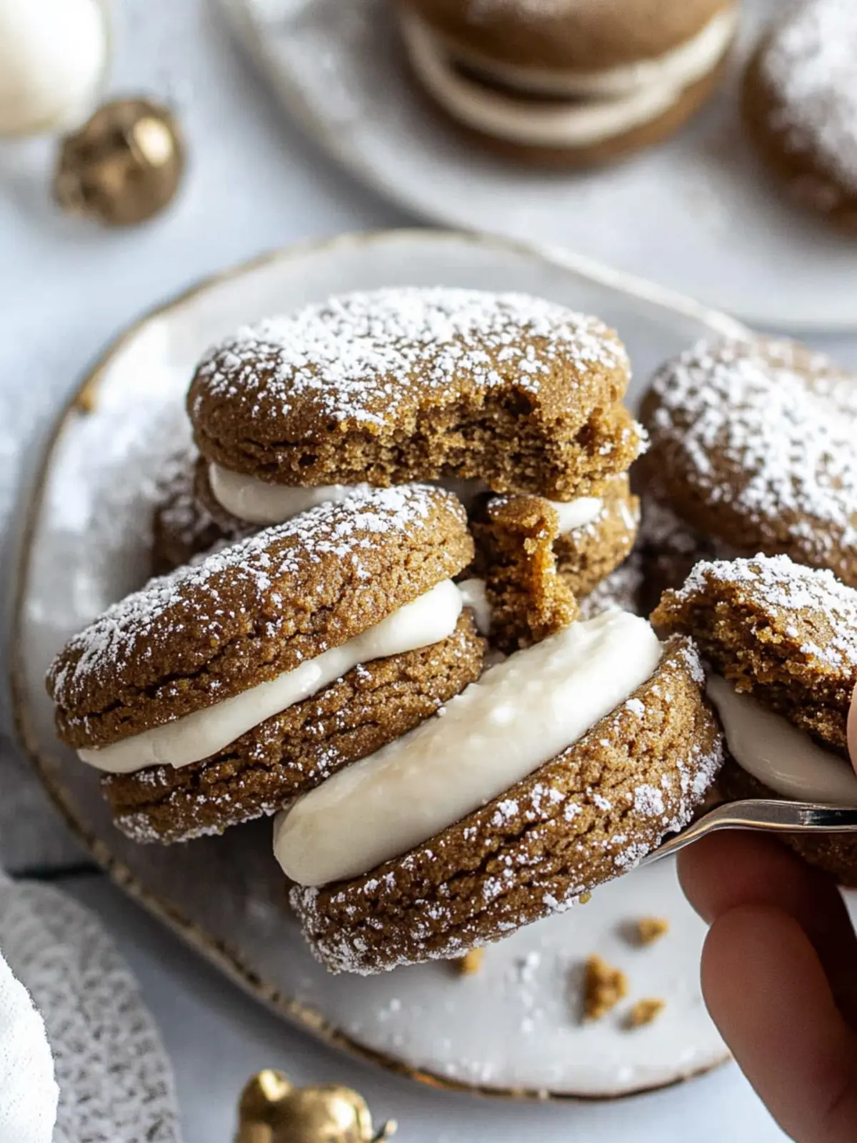 Gingerbread Sandwich Cookies with Dreamy Buttercream Frosting 5 Gingerbread Sandwich Cookies