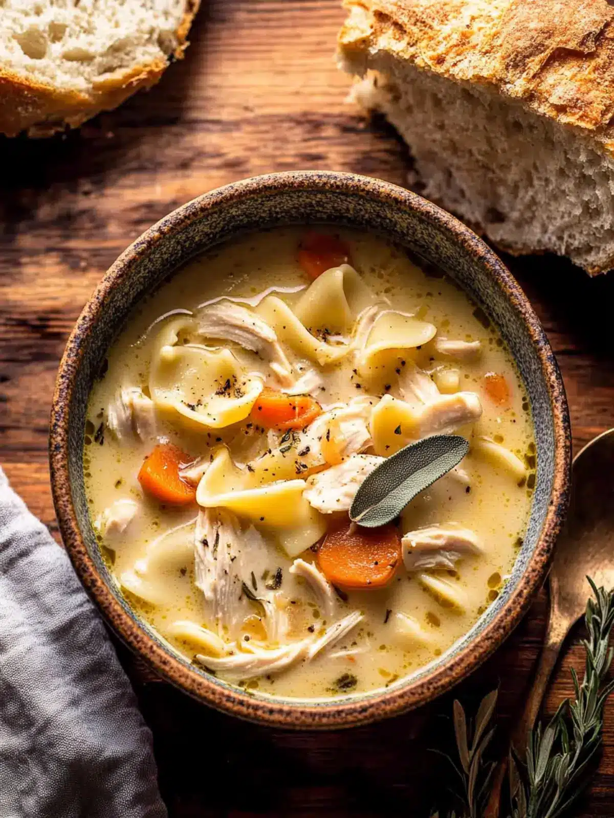 Comforting Creamy Homestyle Chicken Noodle Soup for Cozy Nights 3 Creamy Homestyle Chicken Noodle Soup