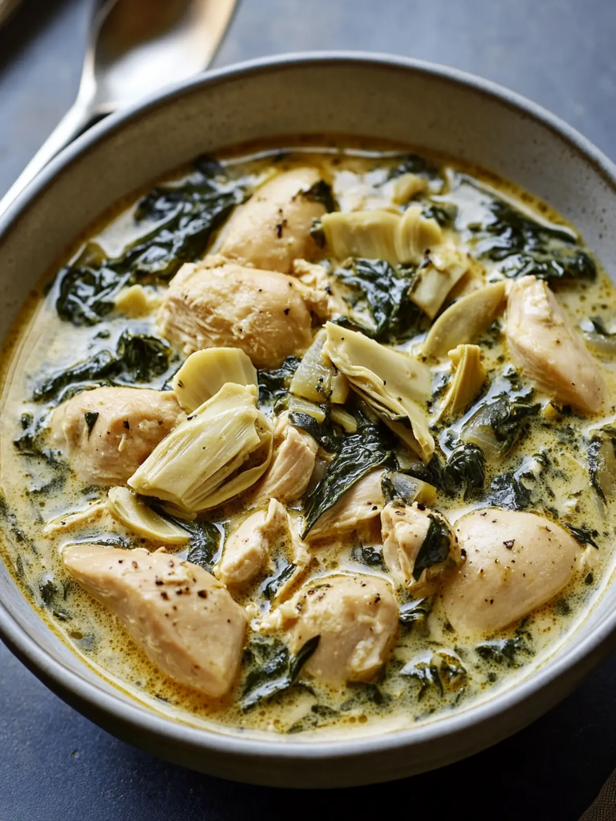 Creamy Spinach-Artichoke Chicken Stew Your Family Will Devour 2 Creamy Spinach-Artichoke Chicken Stew