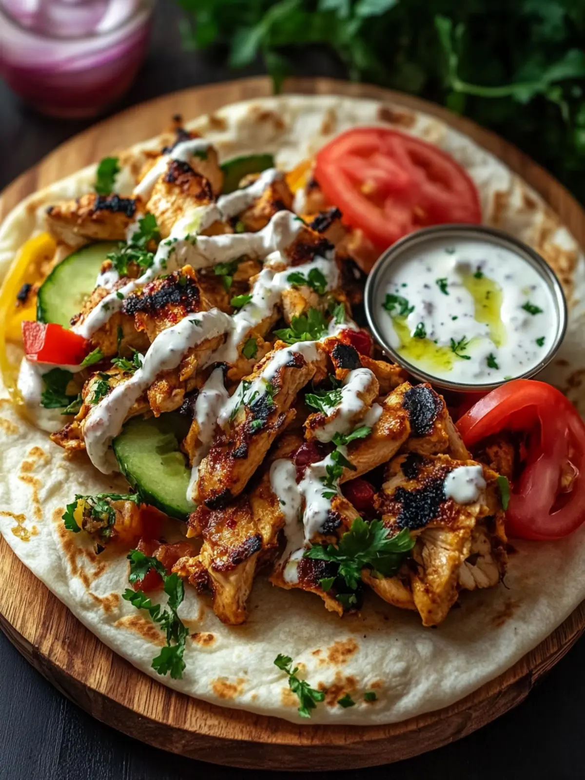 Savory Chicken Shawarma with Creamy Garlic Sauce at Home 2 Chicken Shawarma with Creamy Garlic Sauce