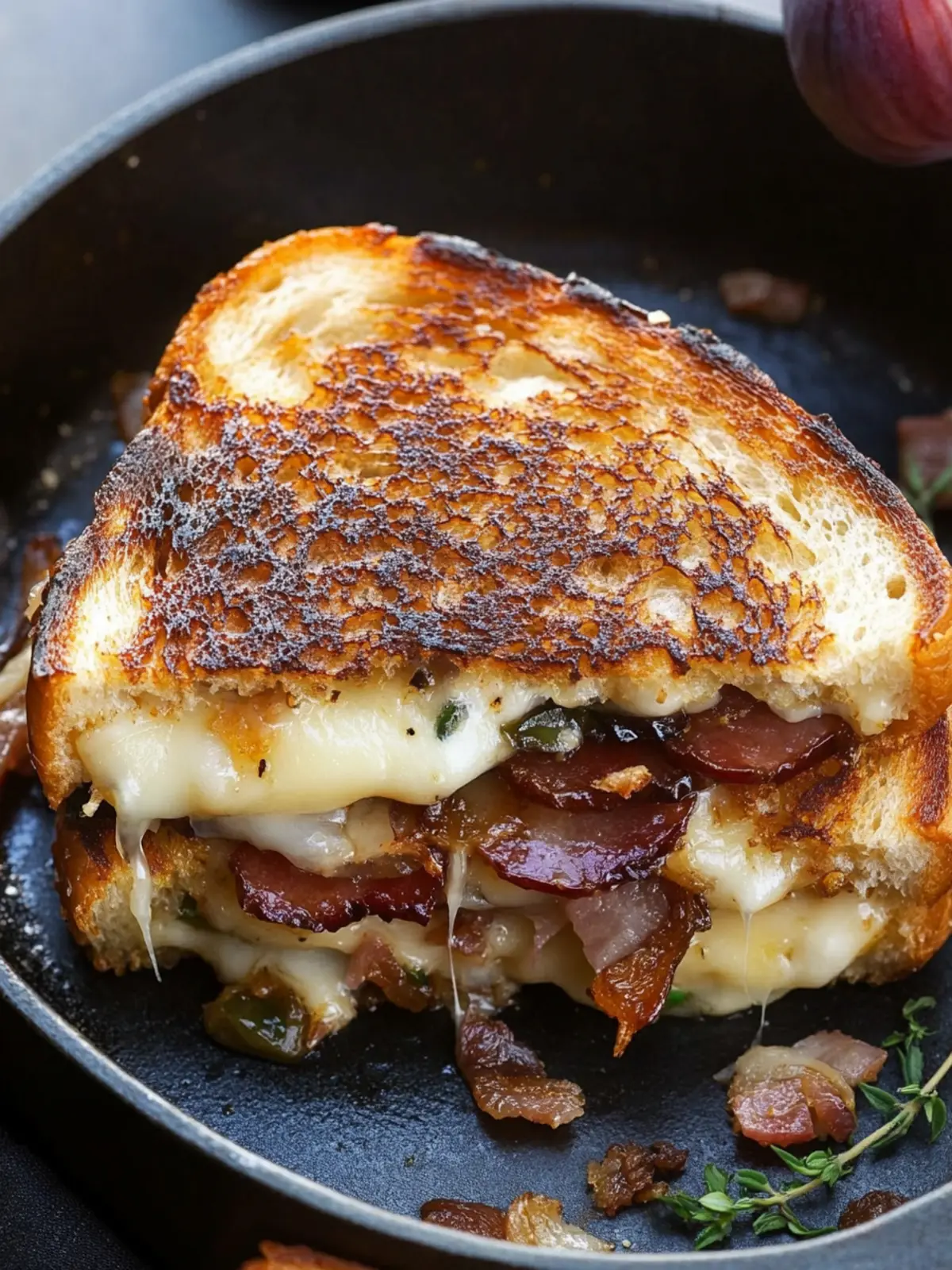 Fig, Bacon & Caramelized Onion Grilled Cheese Bliss 4 Fig, Bacon & Caramelized Onion Grilled Cheese