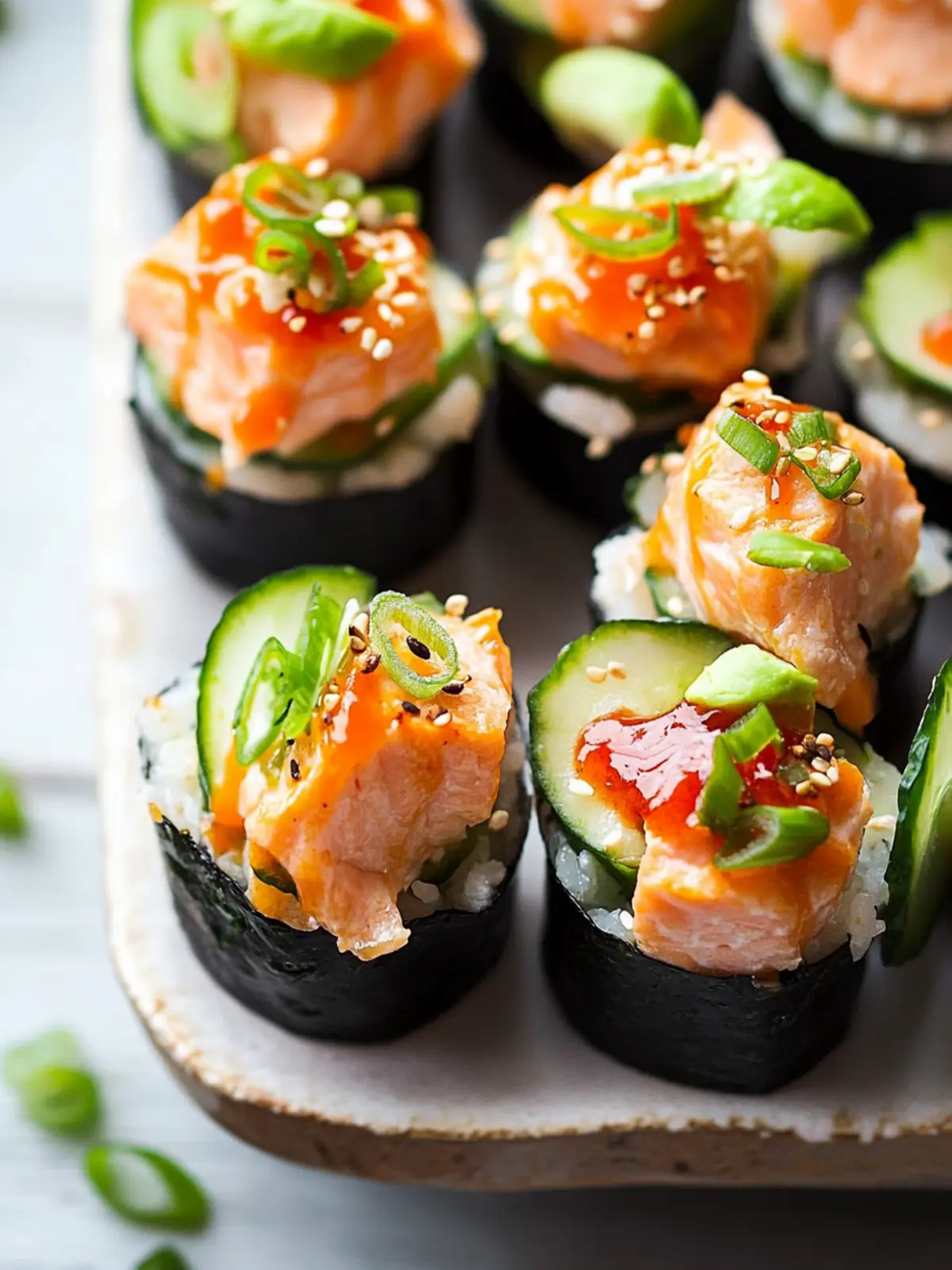 Zesty Spicy Salmon Sushi Cups Perfect for Your Next Snack Attack 2 Spicy Salmon Sushi Cups
