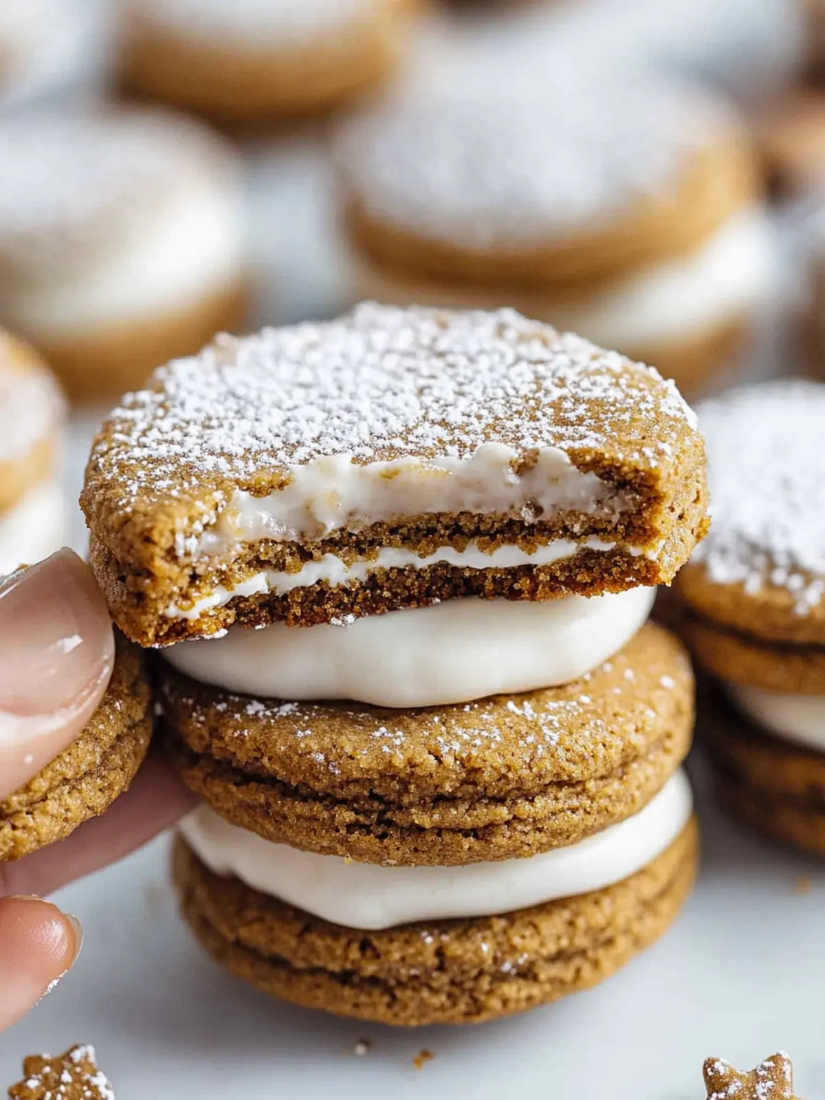 Gingerbread Sandwich Cookies with Dreamy Buttercream Frosting 4 Gingerbread Sandwich Cookies