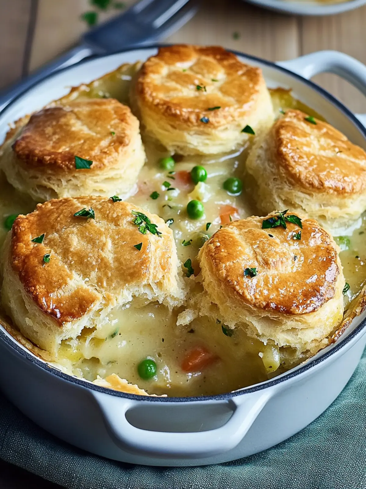 Mouthwatering Savory Breakfast Pot Pie with Honey Butter Biscuit 5 Savory Breakfast Pot Pie with Honey Butter Biscuit